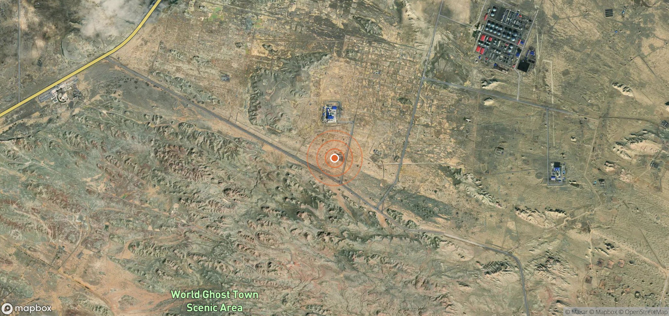 Satellite map of methane plume locations in CHN_S_1058