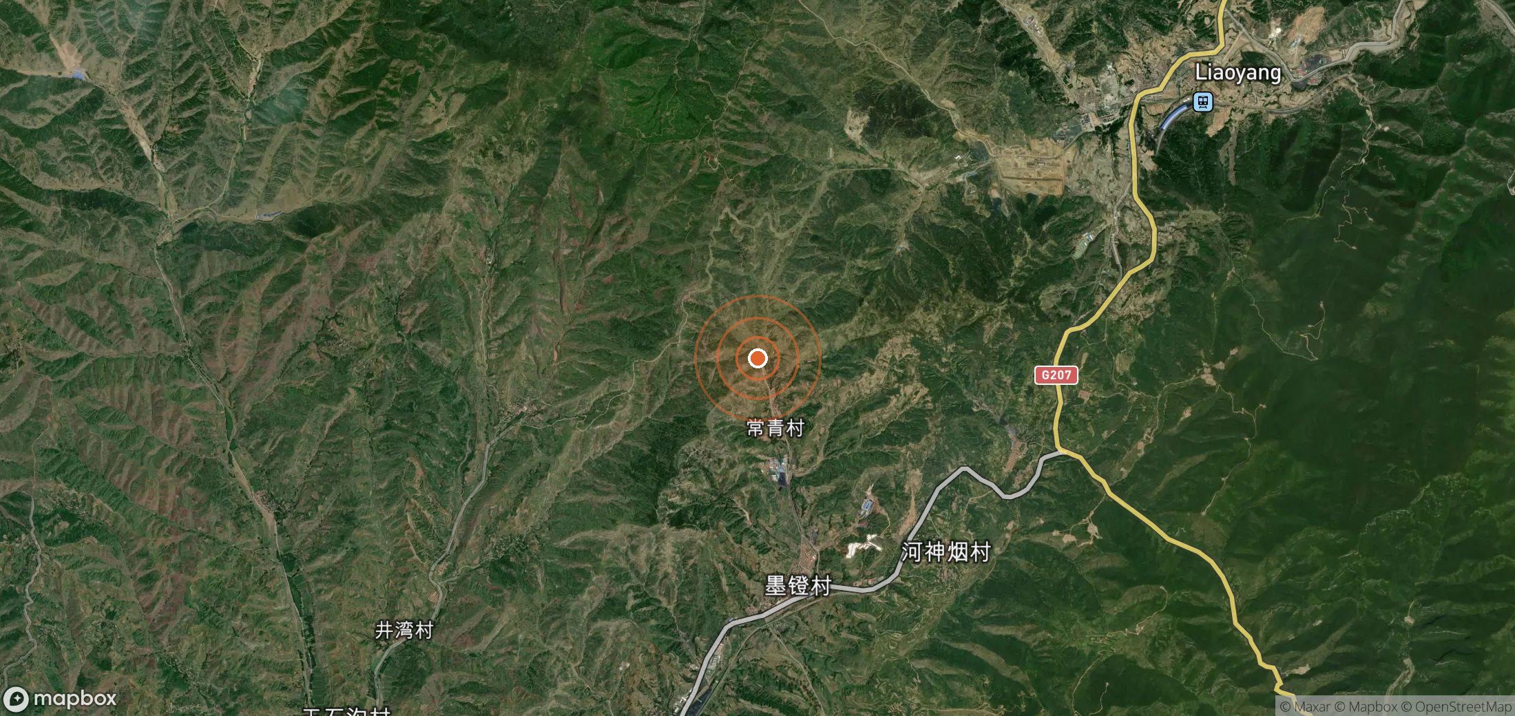 Satellite map of methane plume locations in CHN_S_110