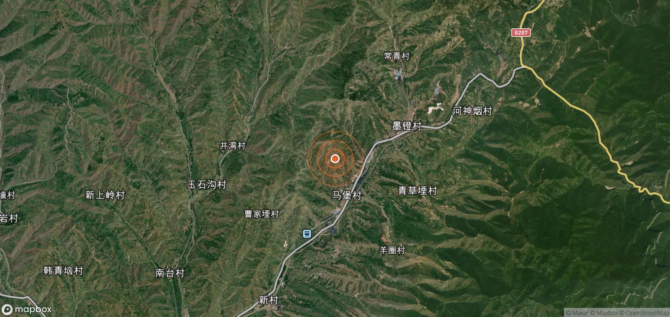 Satellite map of methane plume locations in CHN_S_111