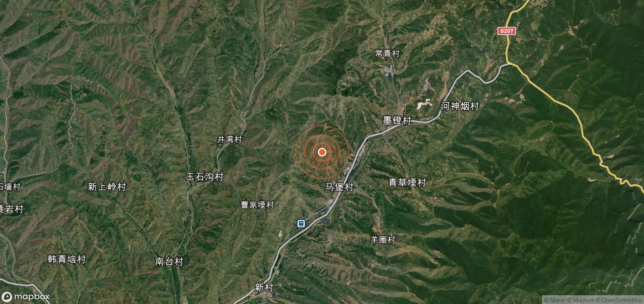 Satellite map of methane plume locations in CHN_S_112