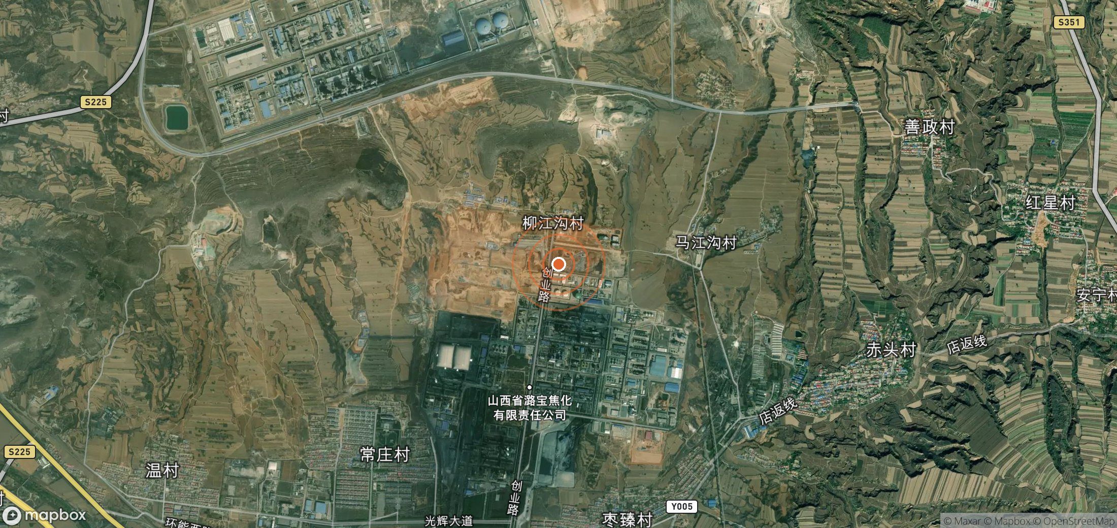 Satellite map of methane plume locations in CHN_S_120
