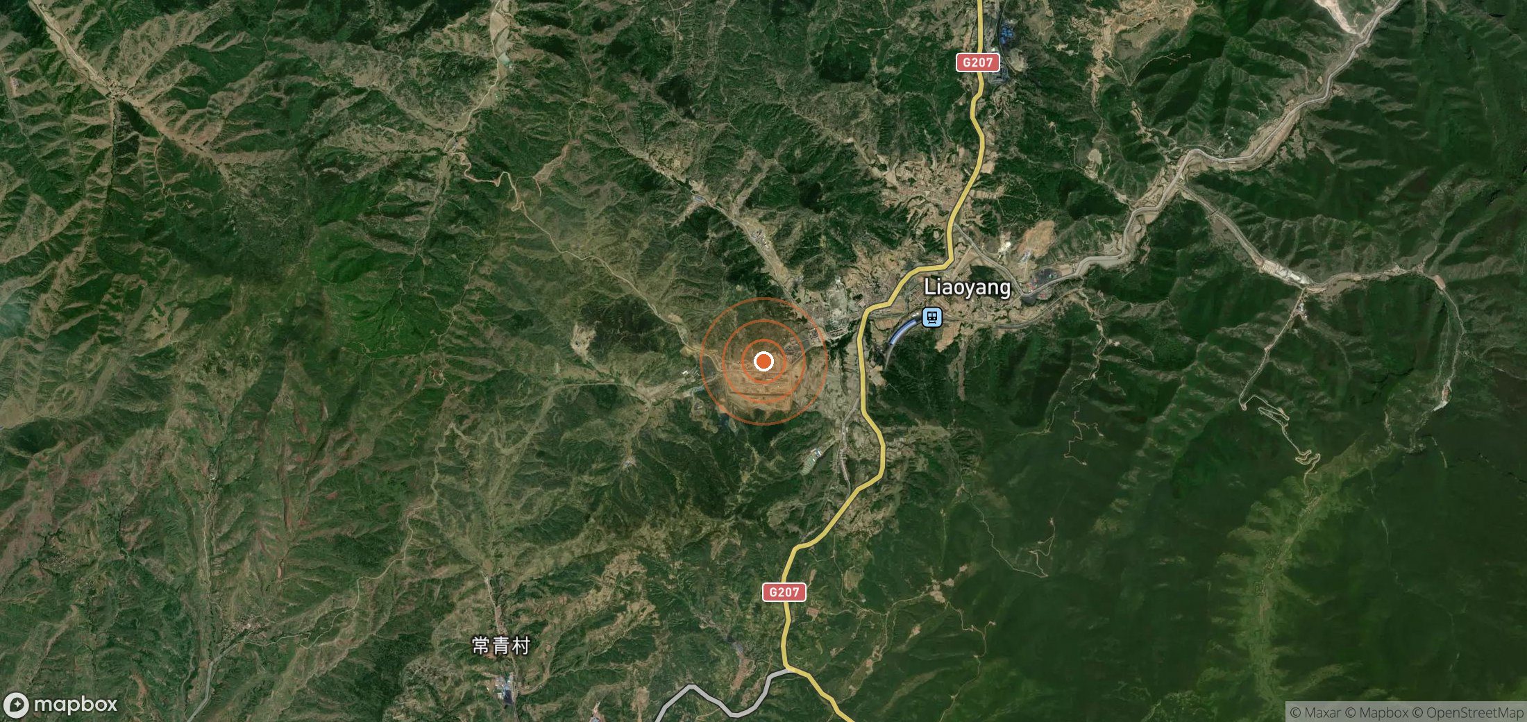 Satellite map of methane plume locations in CHN_S_130
