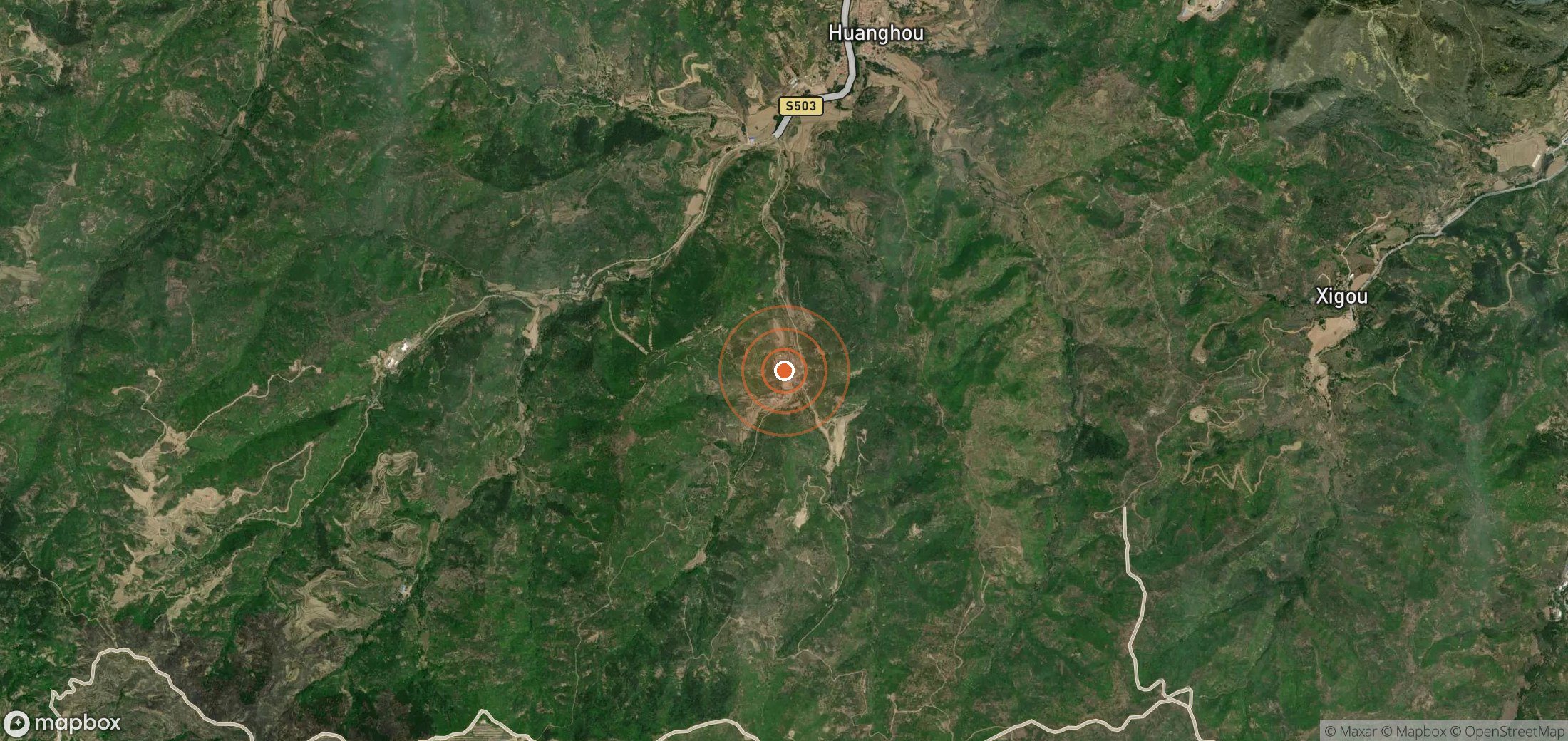 Satellite map of methane plume locations in CHN_S_131