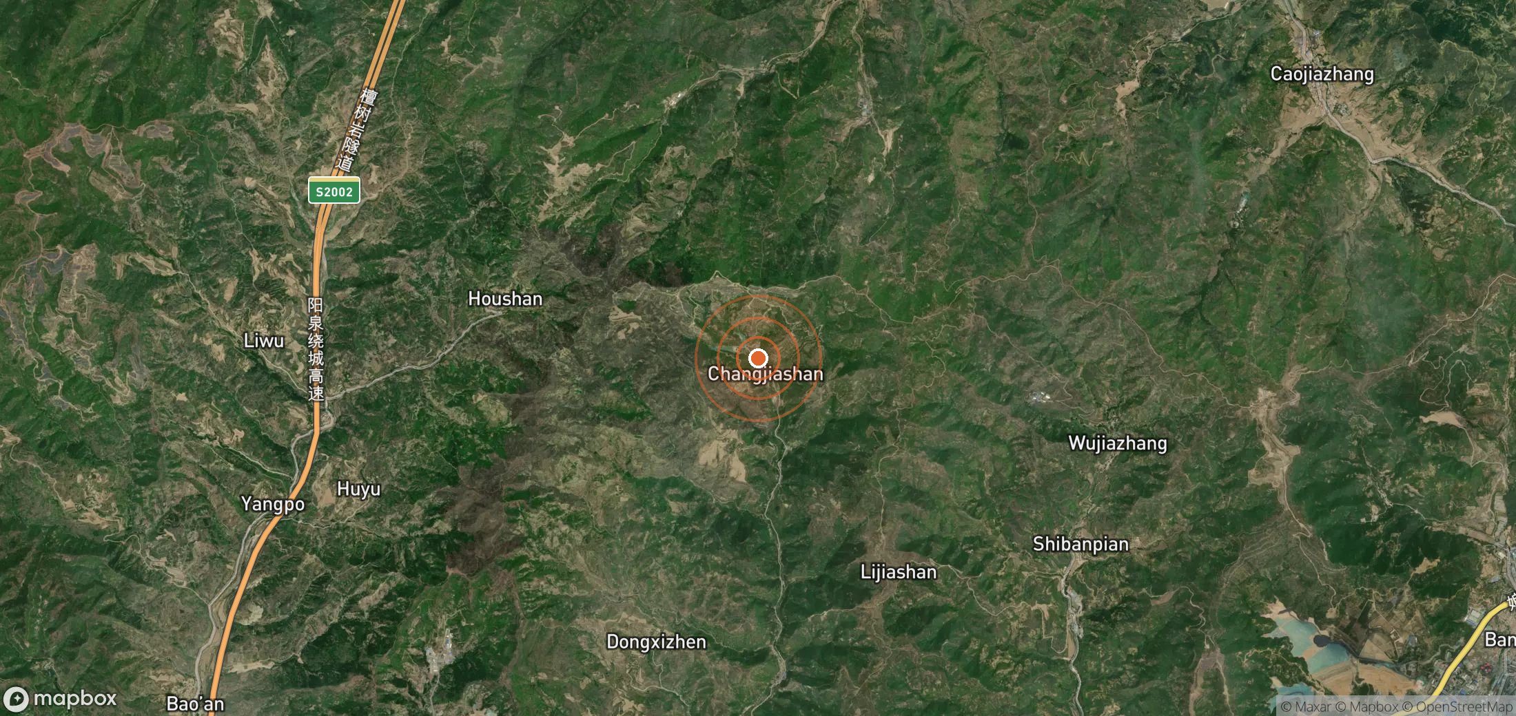 Satellite map of methane plume locations in CHN_S_133