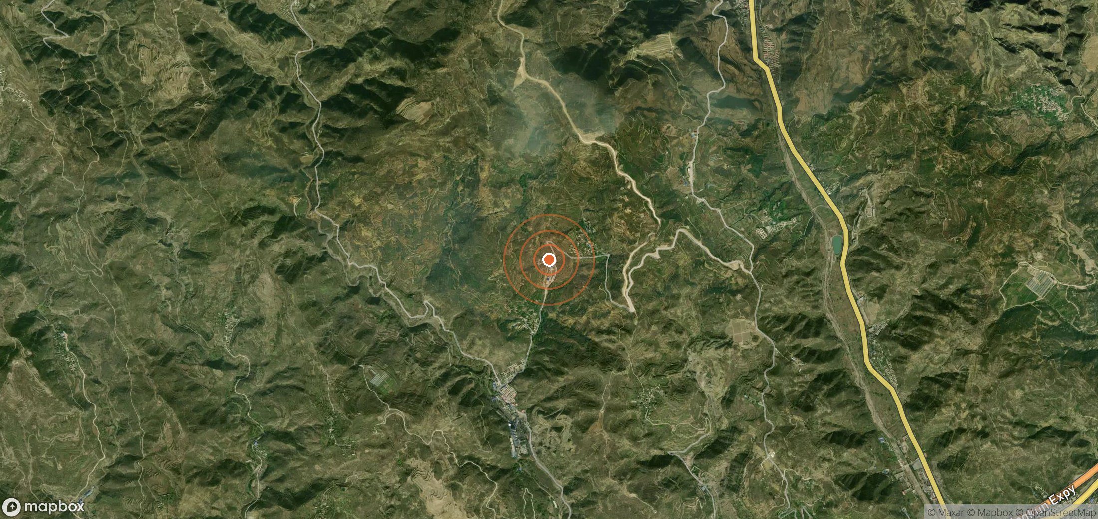 Mapa satelital de plumas de metano en CHN_S_153