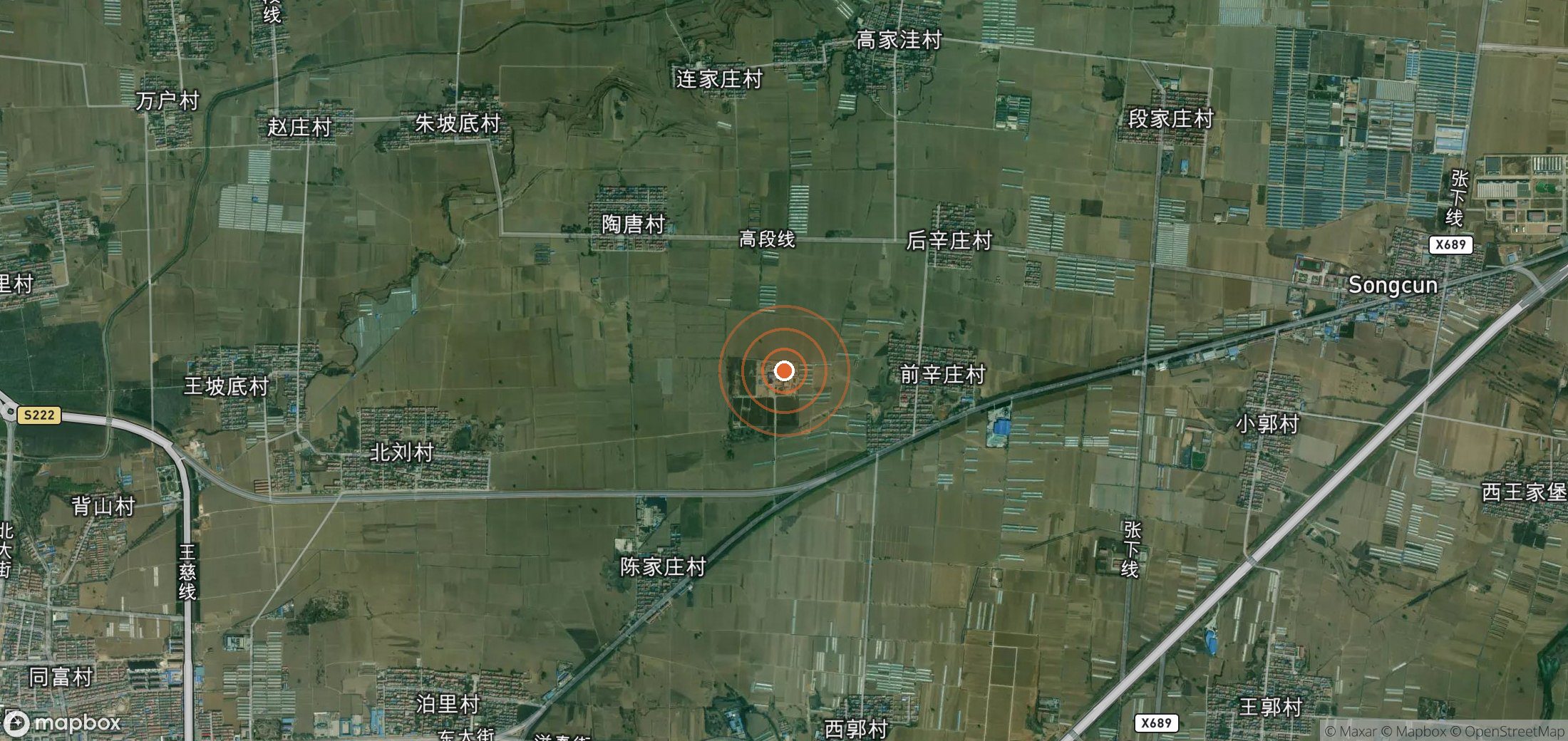 Satellite map of methane plume locations in CHN_S_160