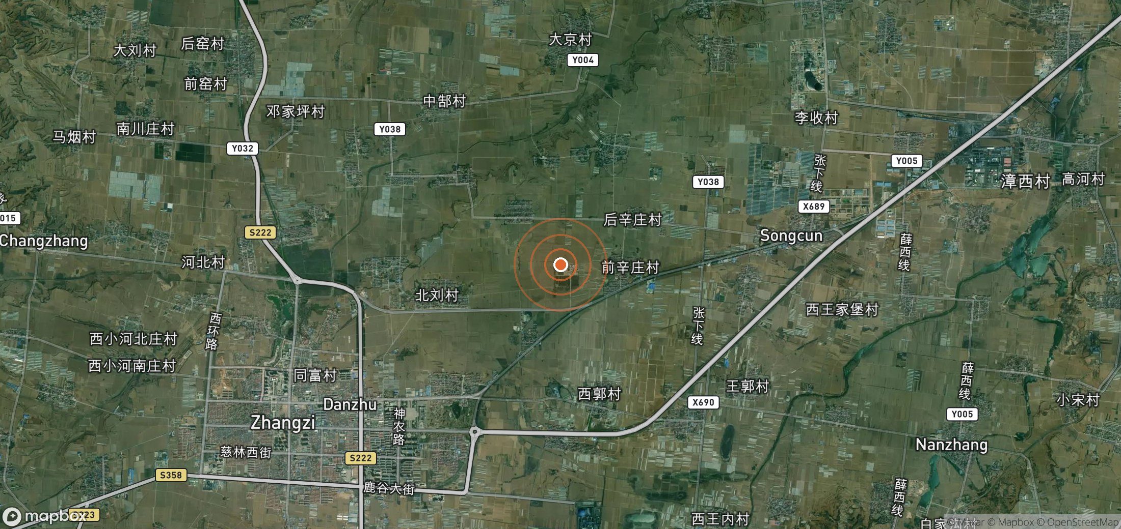 Satellite map of methane plume locations in CHN_S_161