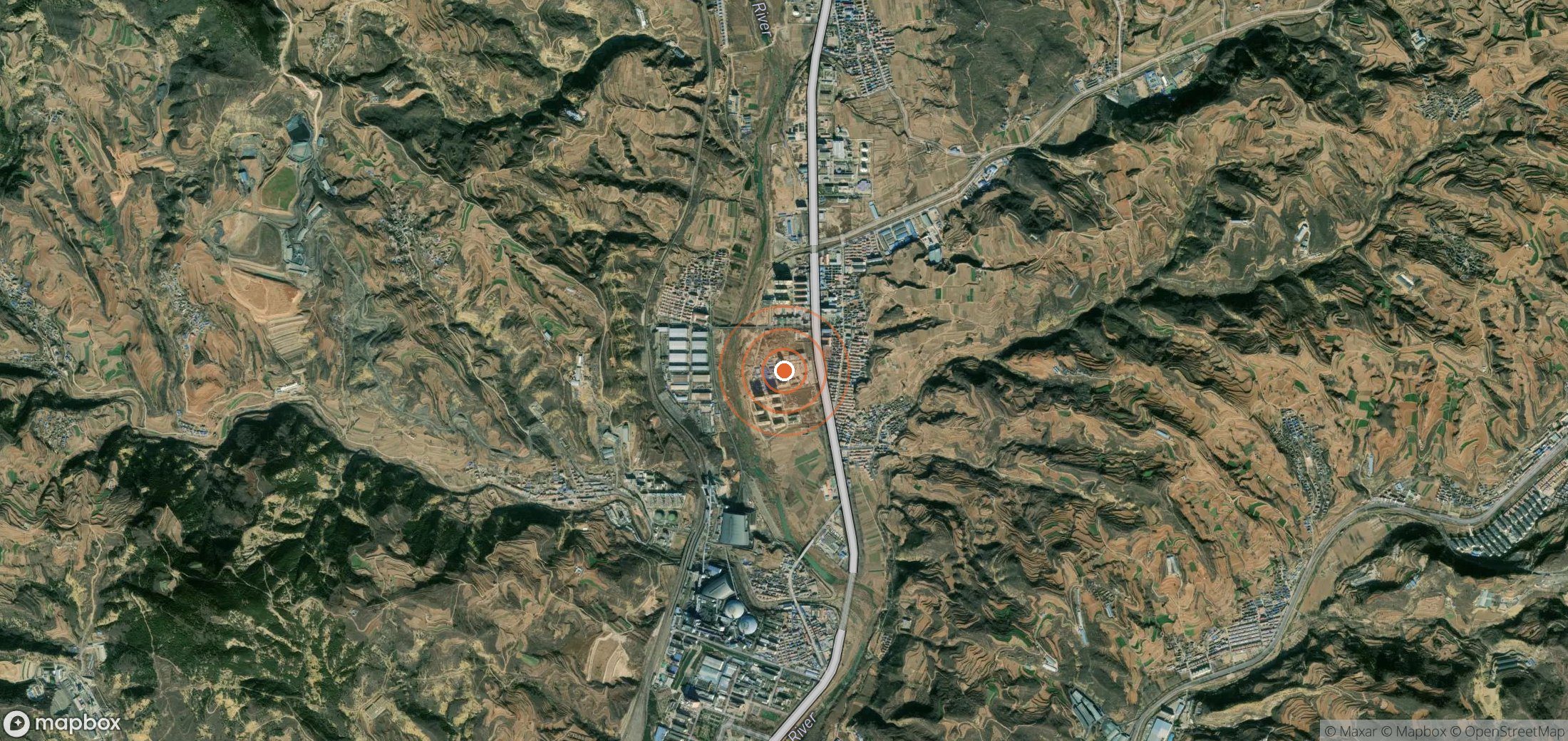 Satellite map of methane plume locations in CHN_S_185