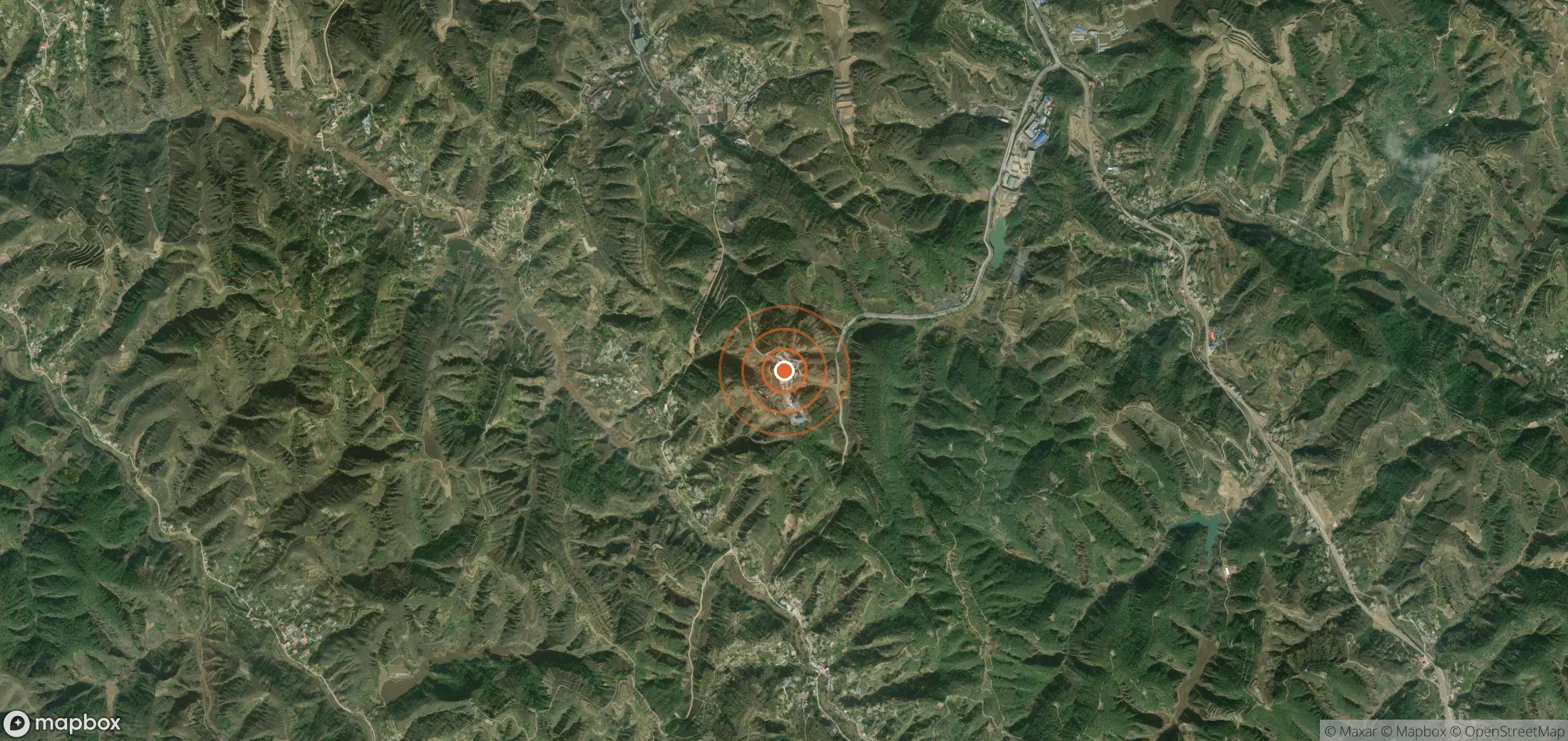 Satellite map of methane plume locations in CHN_S_186