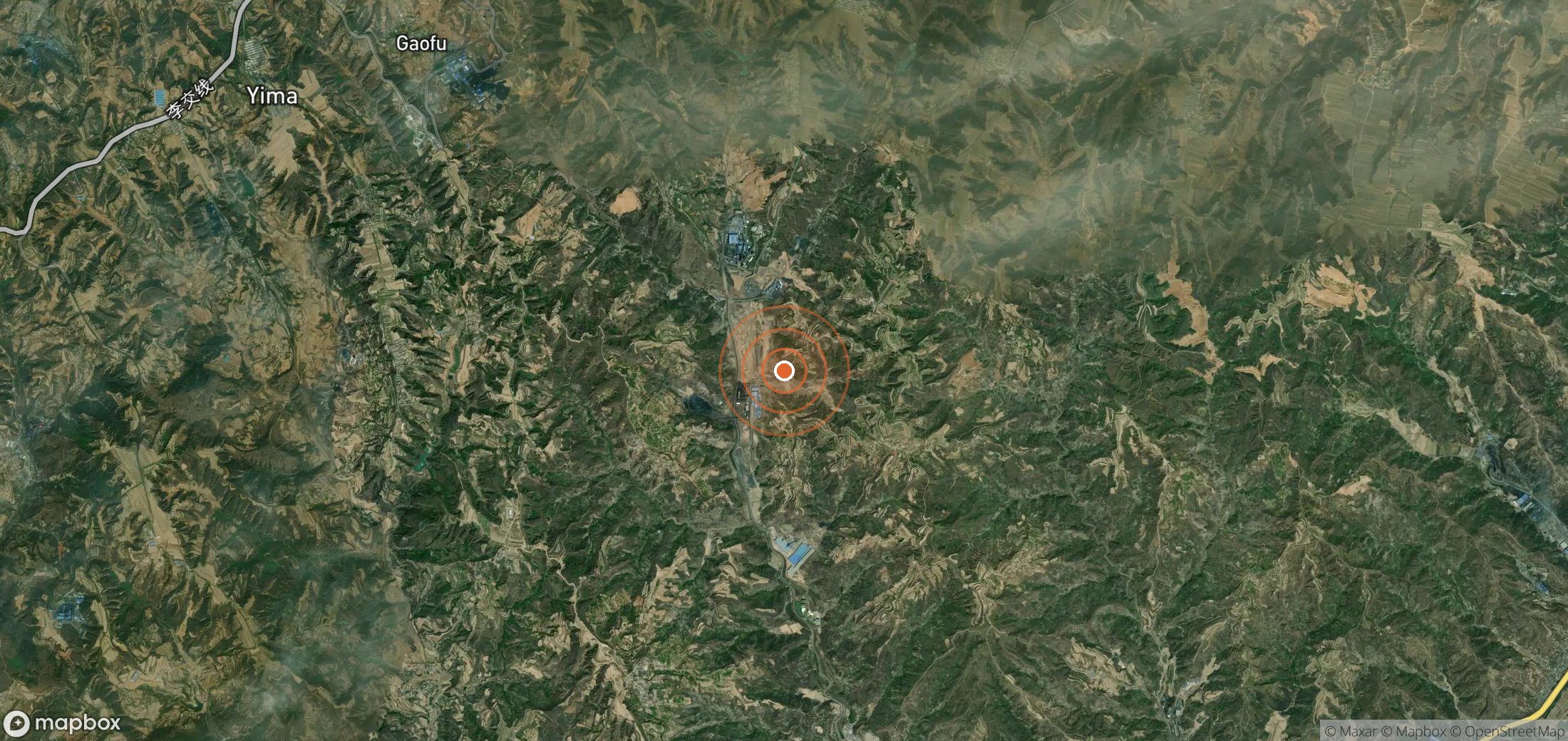 Satellite map of methane plume locations in CHN_S_191