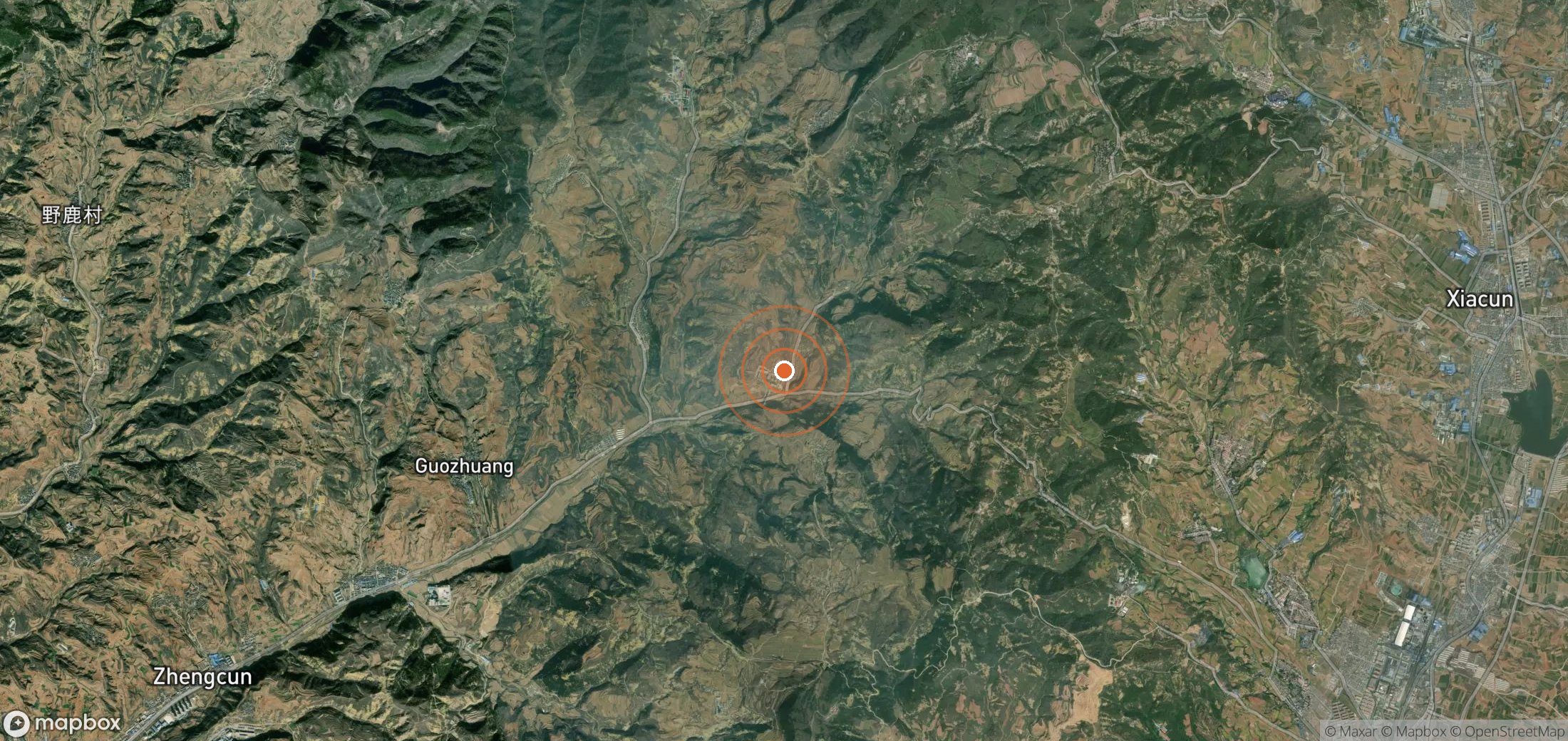 Satellite map of methane plume locations in CHN_S_192