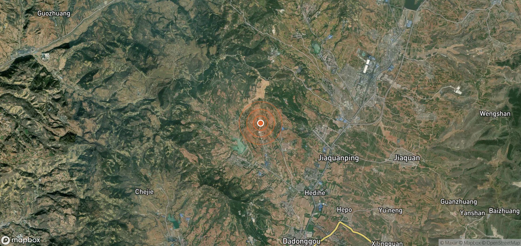Satellite map of methane plume locations in CHN_S_196