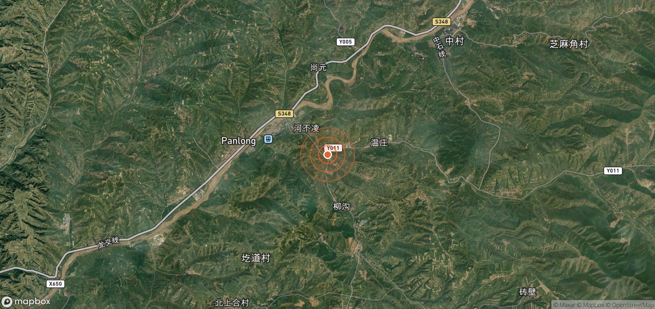 Satellite map of methane plume locations in CHN_S_199