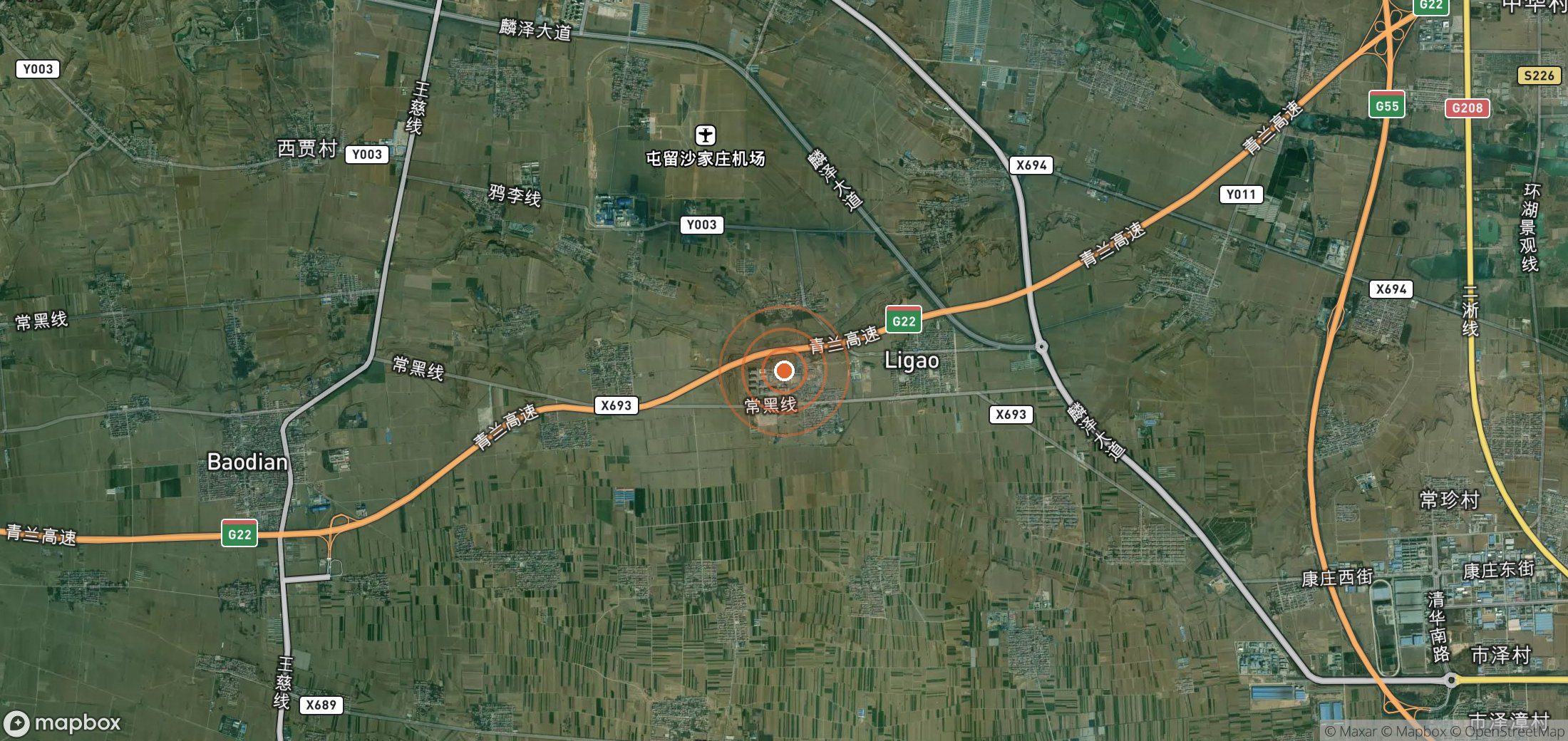 Satellite map of methane plume locations in CHN_S_209