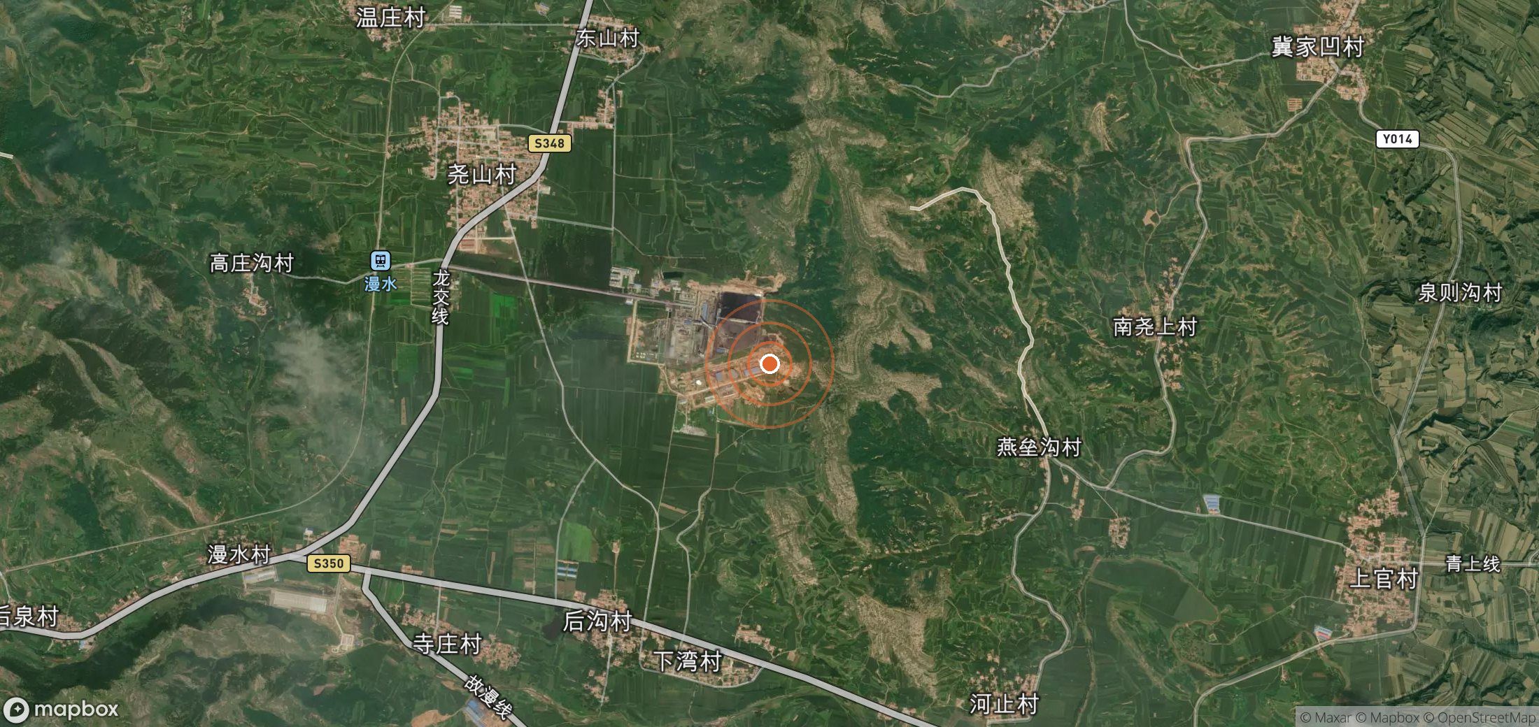 Mapa satelital de plumas de metano en CHN_S_226