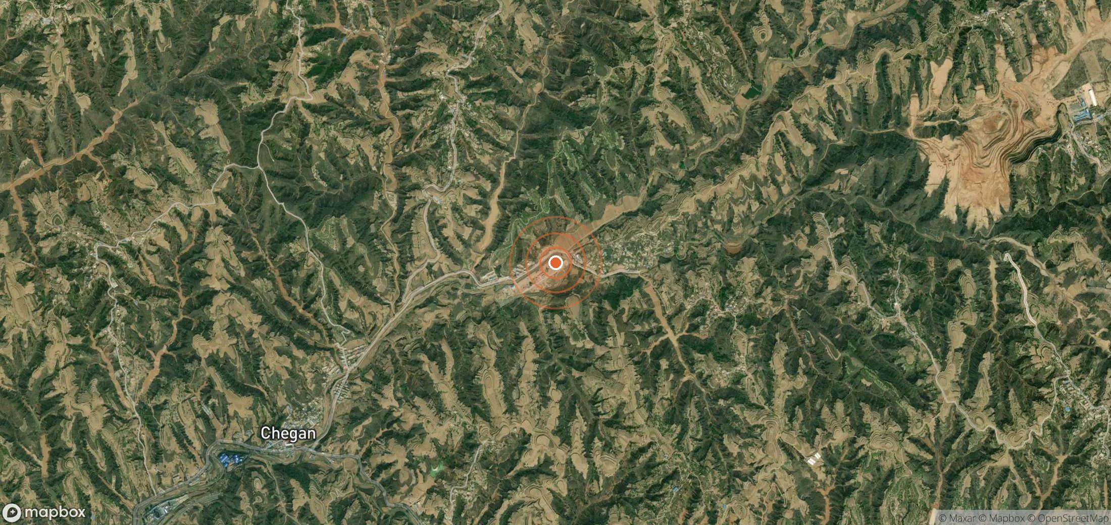 Mapa satelital de plumas de metano en CHN_S_230