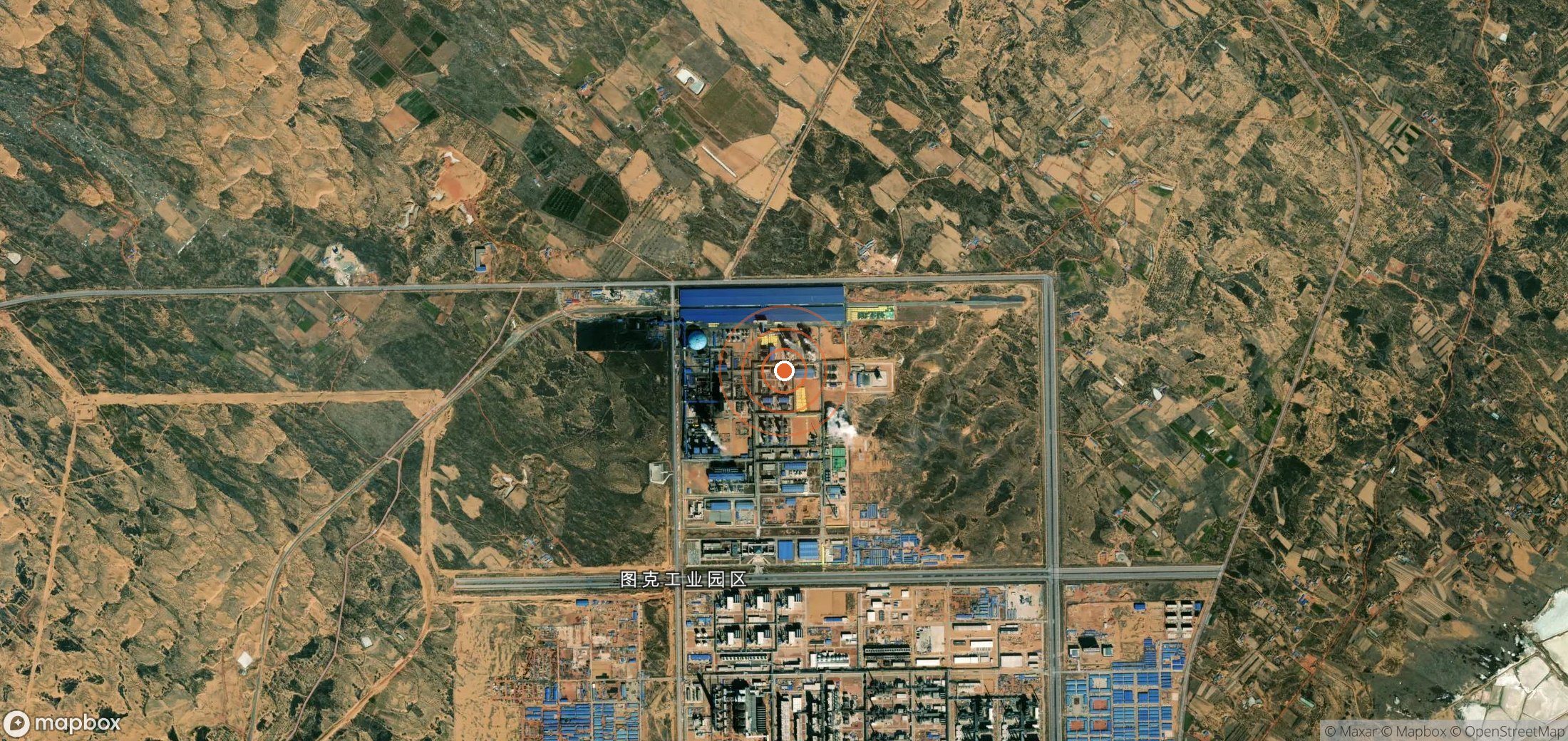 Mapa satelital de plumas de metano en CHN_S_233