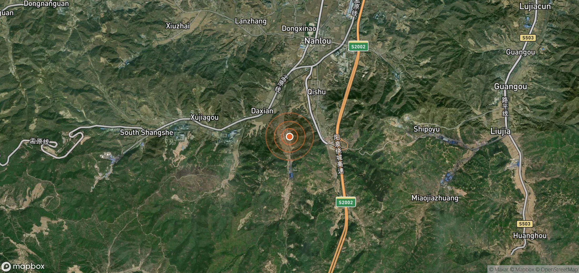Satellite map of methane plume locations in CHN_S_240