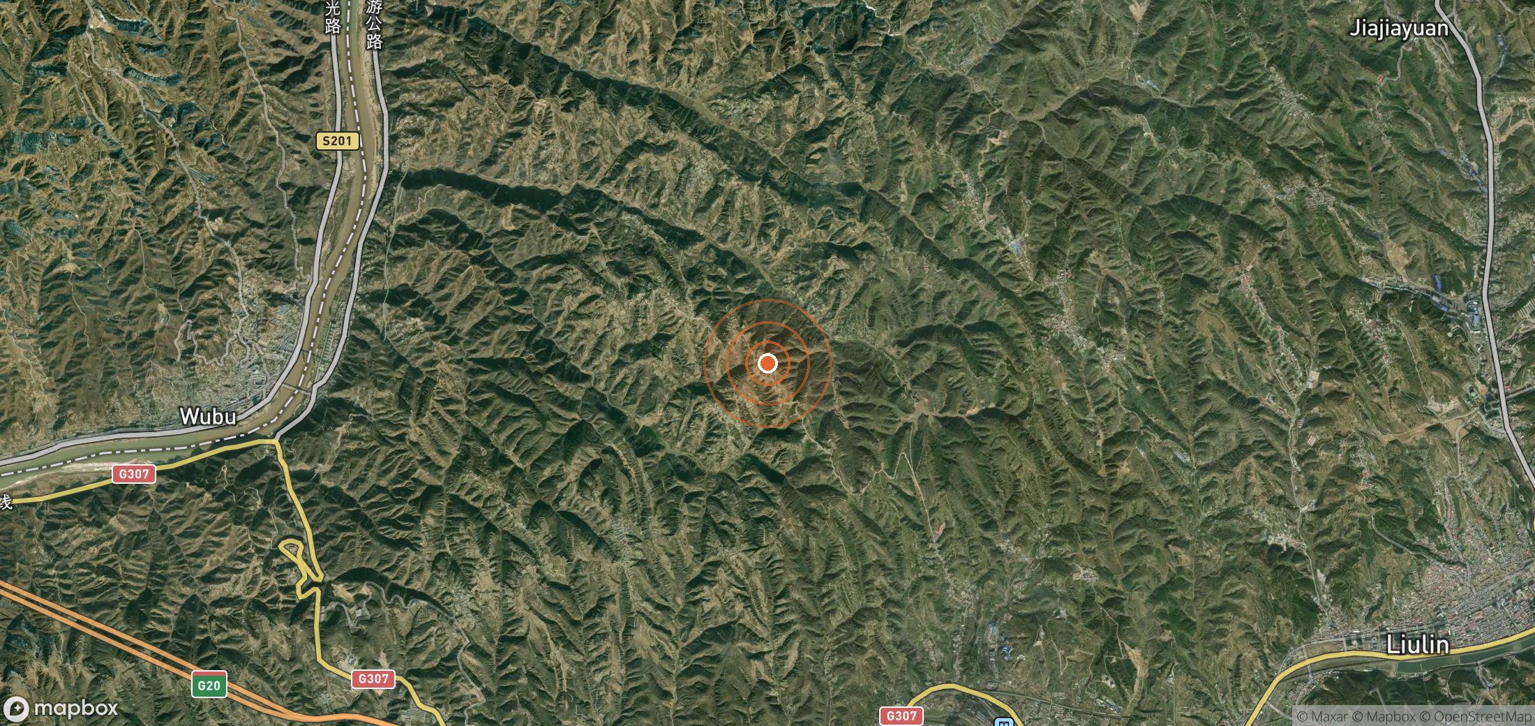 Satellite map of methane plume locations in CHN_S_243