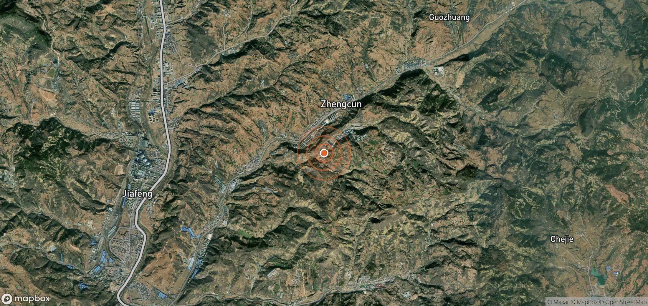 Satellite map of methane plume locations in CHN_S_259