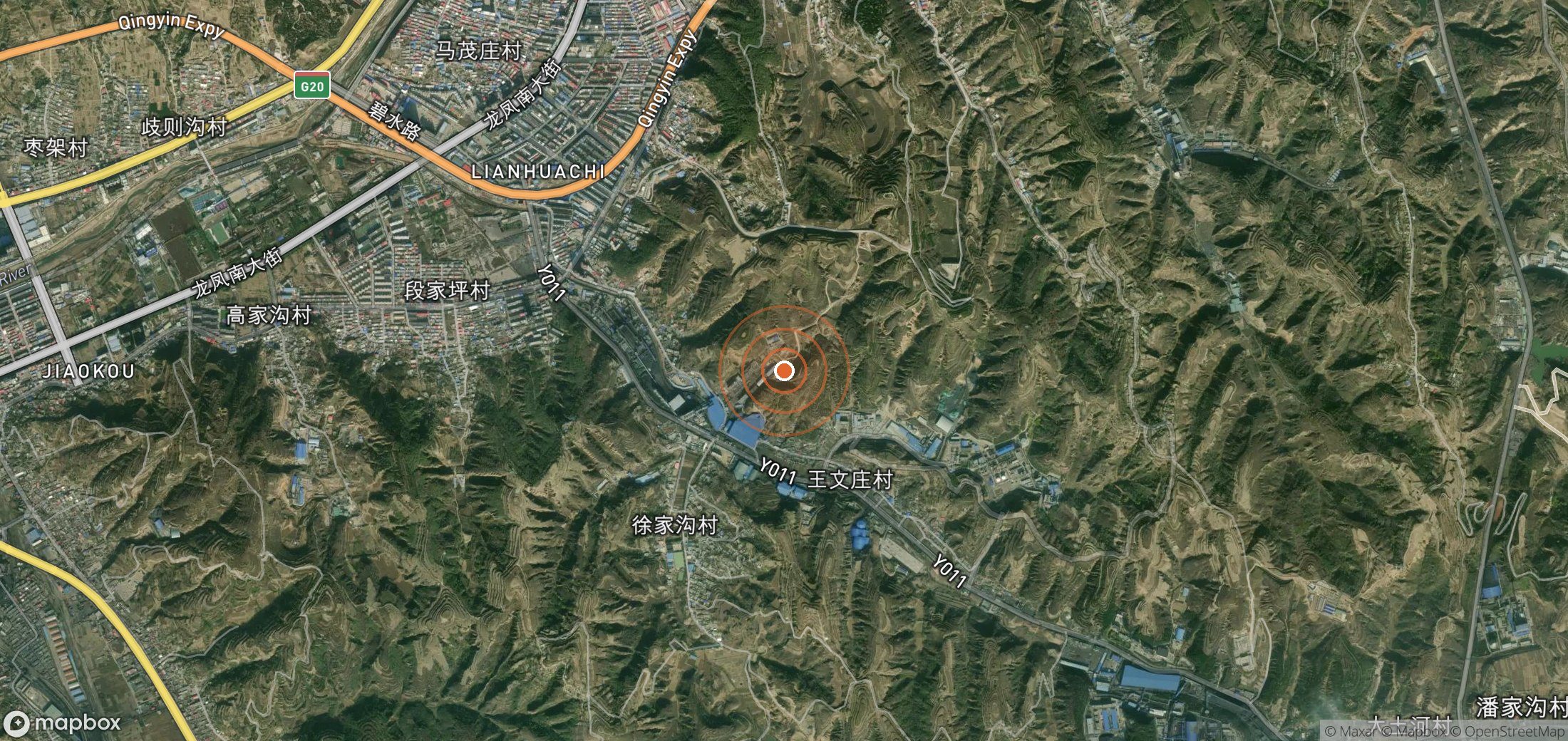 Satellite map of methane plume locations in CHN_S_267