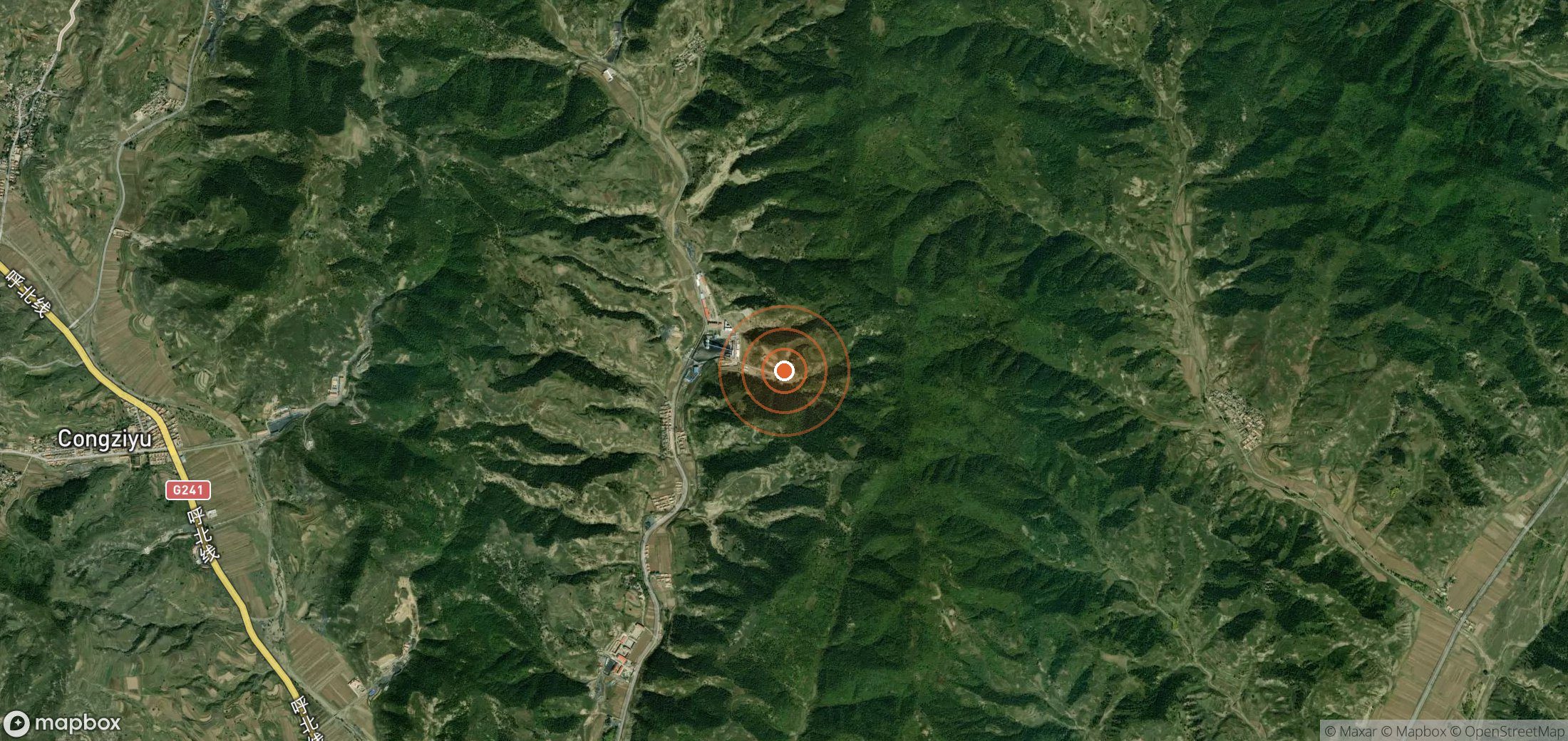 Satellite map of methane plume locations in CHN_S_278