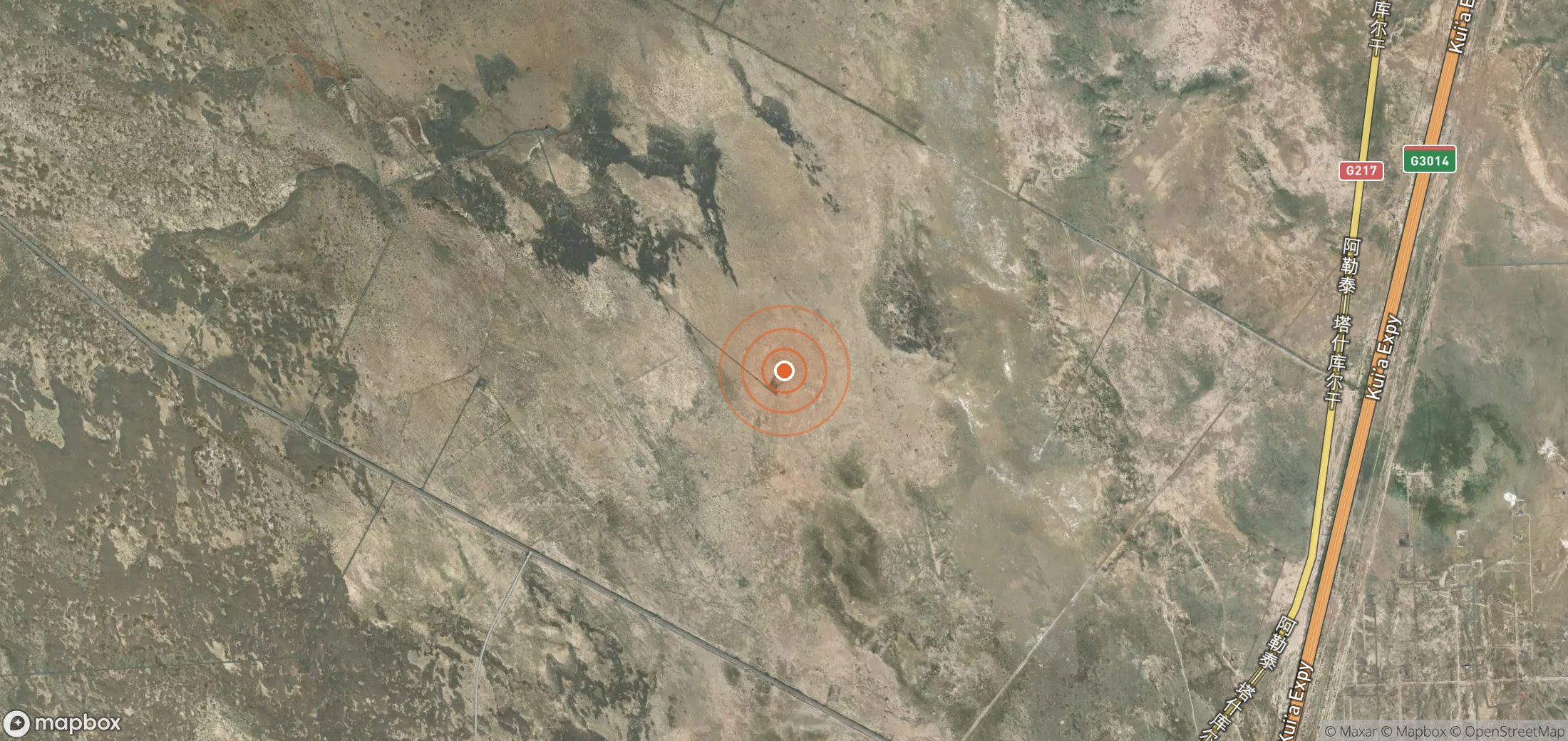 Satellite map of methane plume locations in CHN_S_289