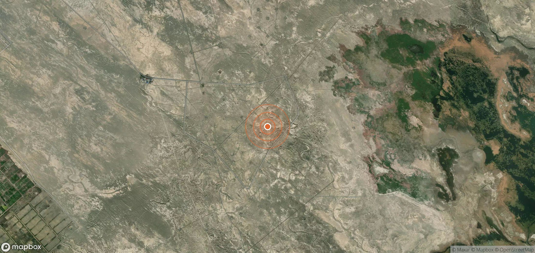Satellite map of methane plume locations in CHN_S_301