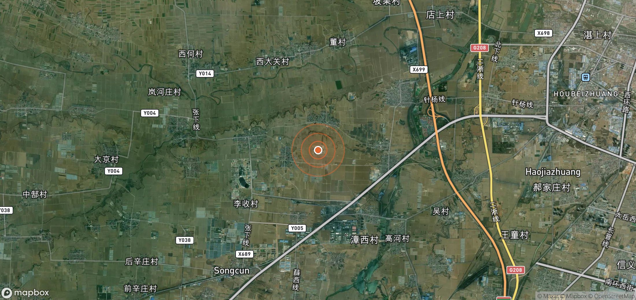 Satellite map of methane plume locations in CHN_S_307