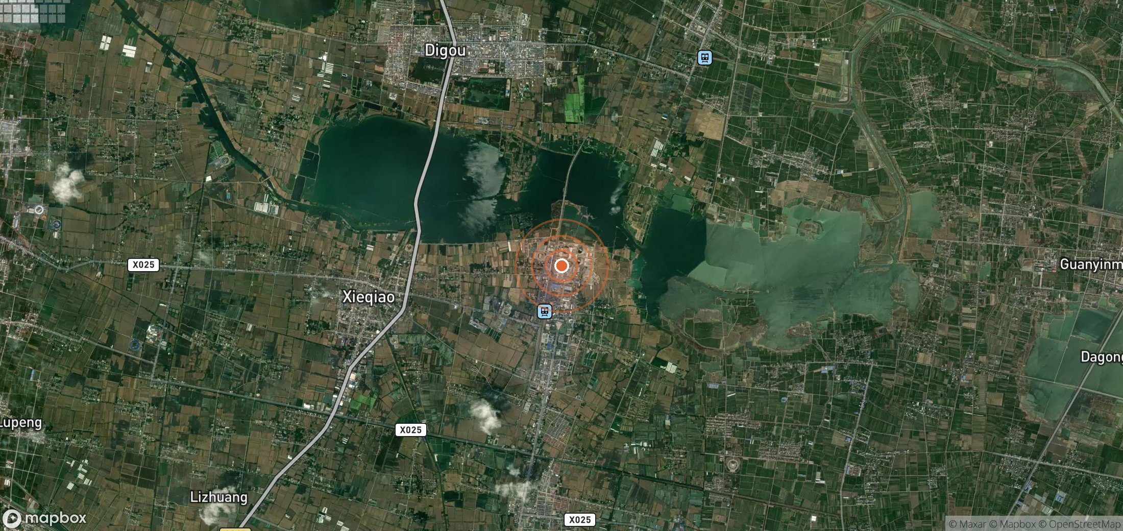 Satellite map of methane plume locations in CHN_S_324