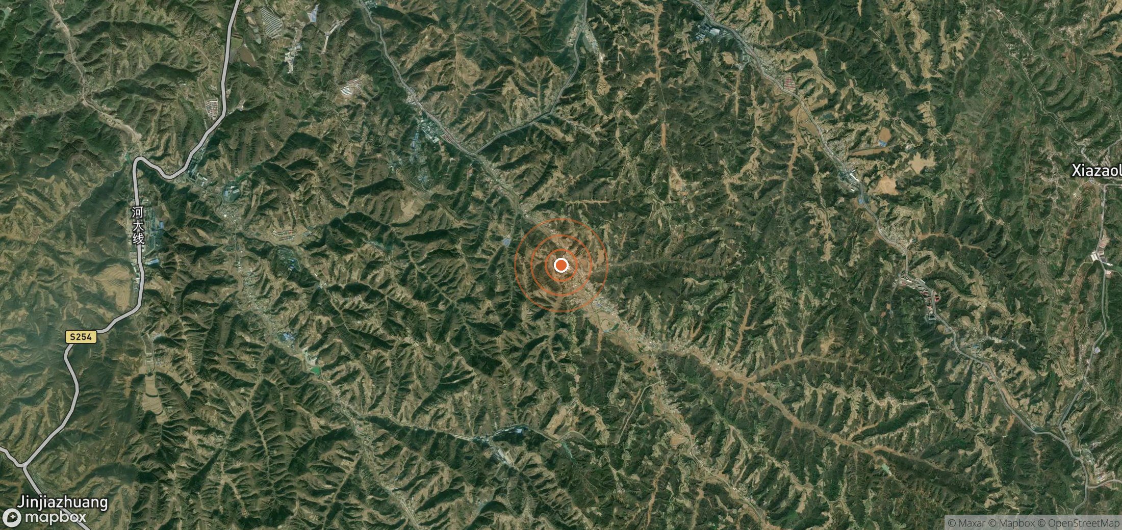 Satellite map of methane plume locations in CHN_S_337