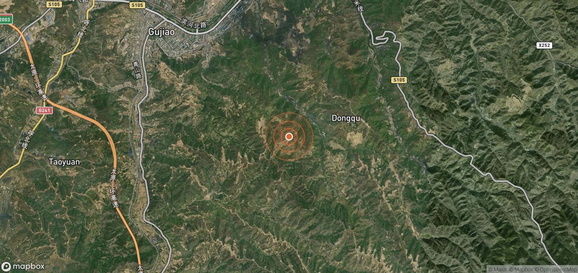 Satellite map of methane plume locations in CHN_S_347