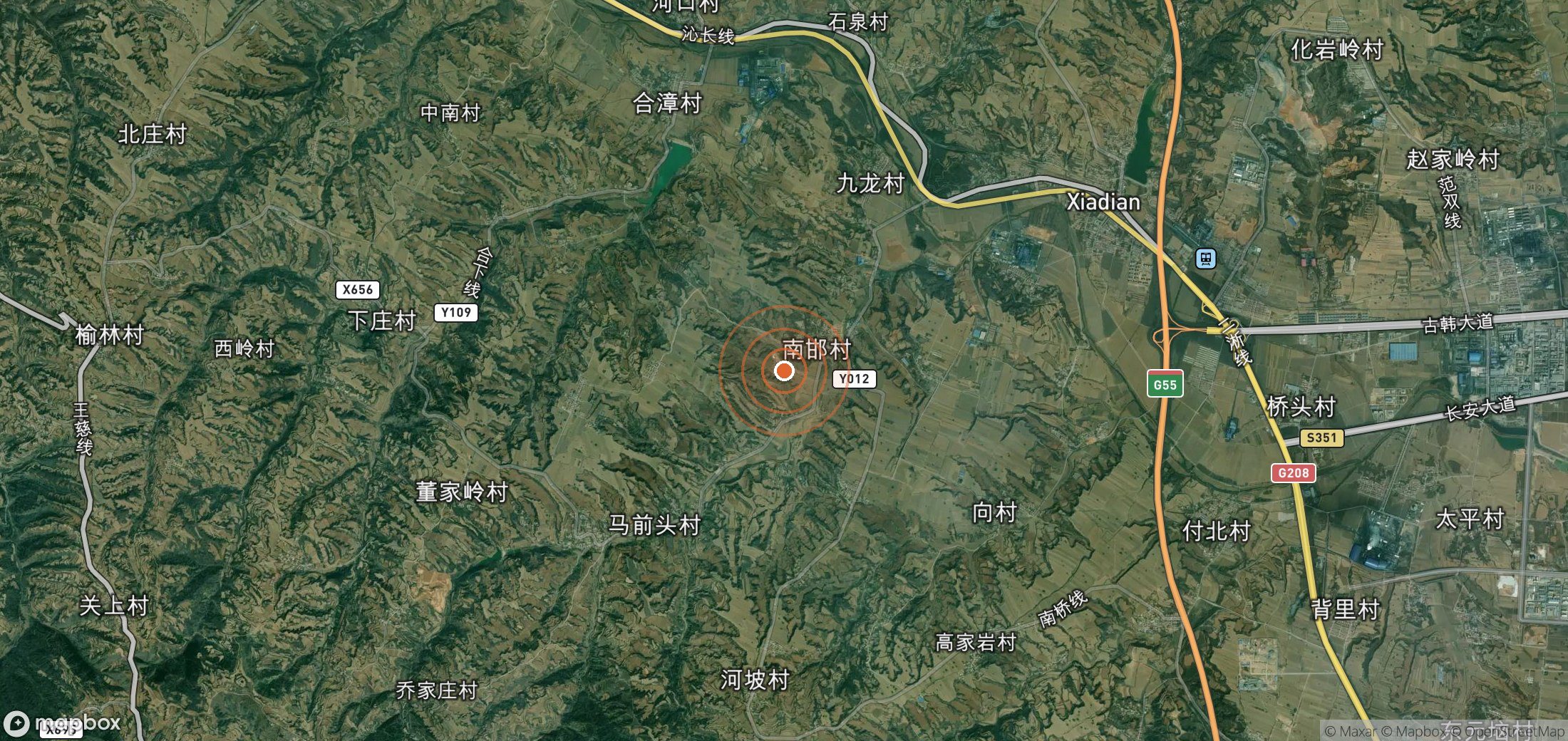 Satellite map of methane plume locations in CHN_S_353