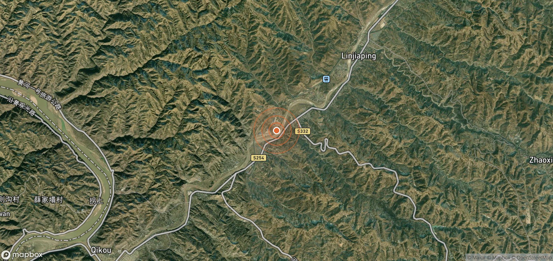 Satellite map of methane plume locations in CHN_S_356
