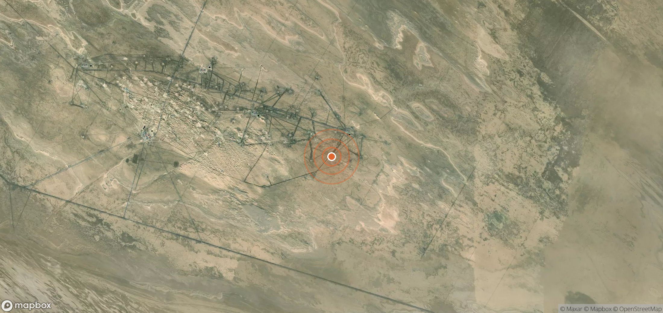 Satellite map of methane plume locations in CHN_S_358