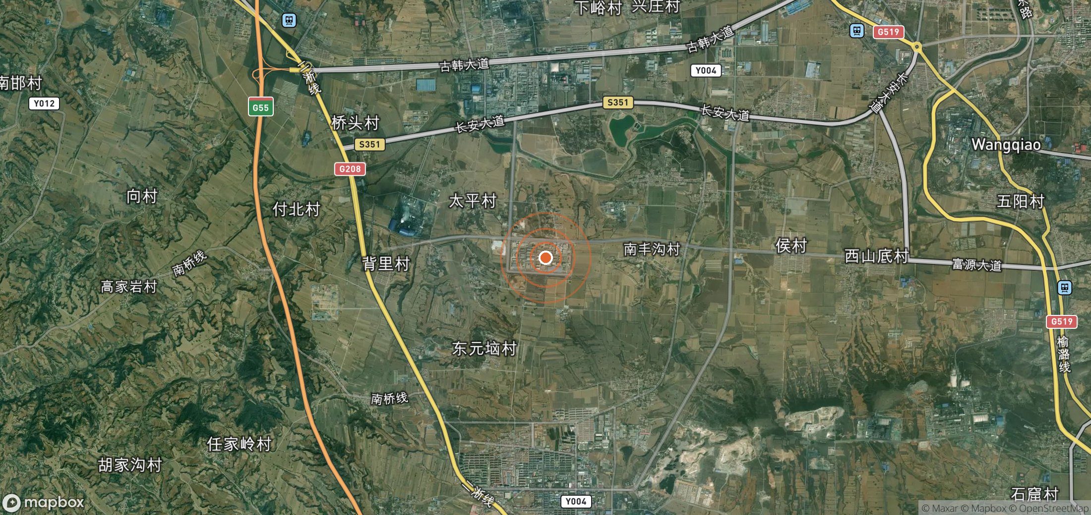 Mapa satelital de plumas de metano en CHN_S_366