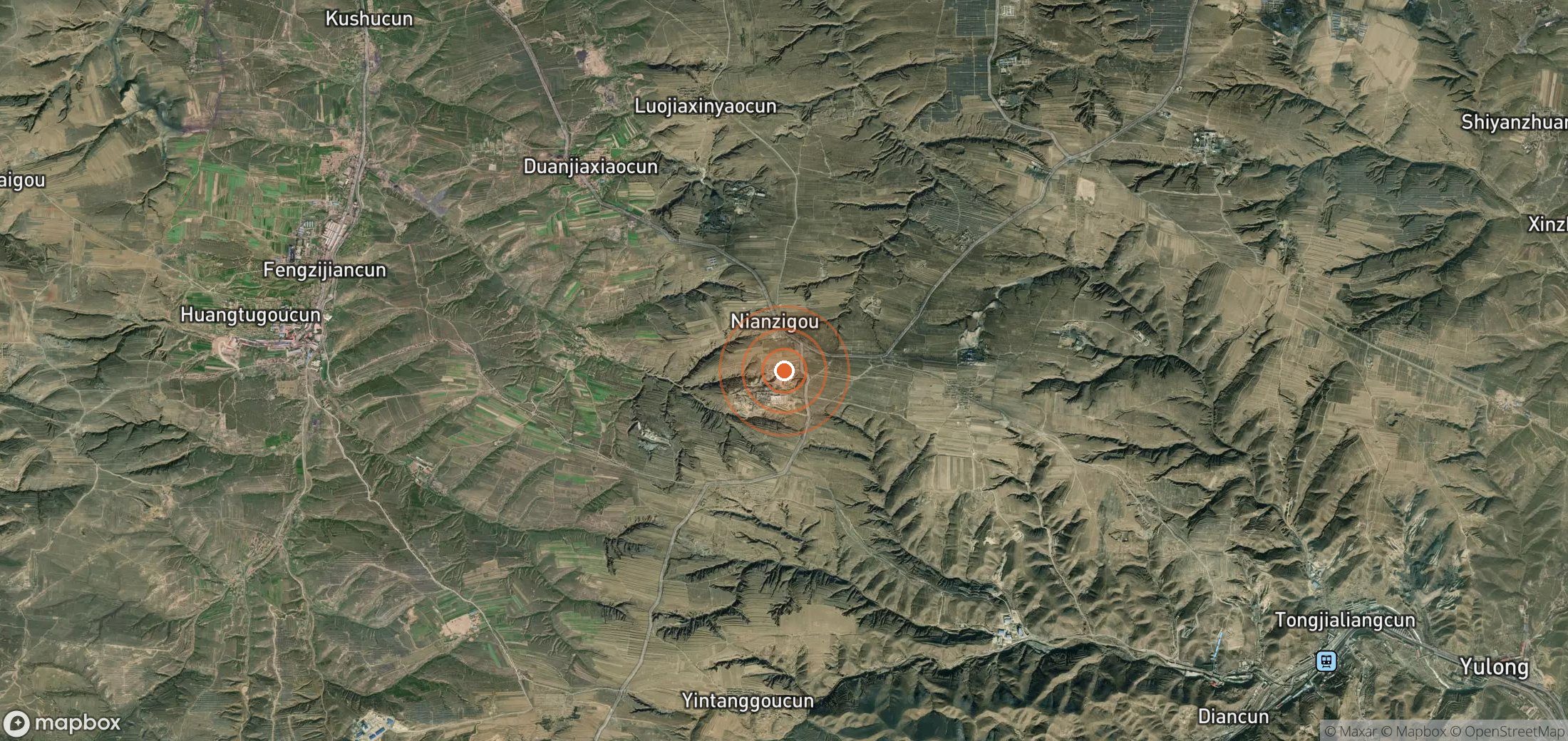 Satellite map of methane plume locations in CHN_S_371