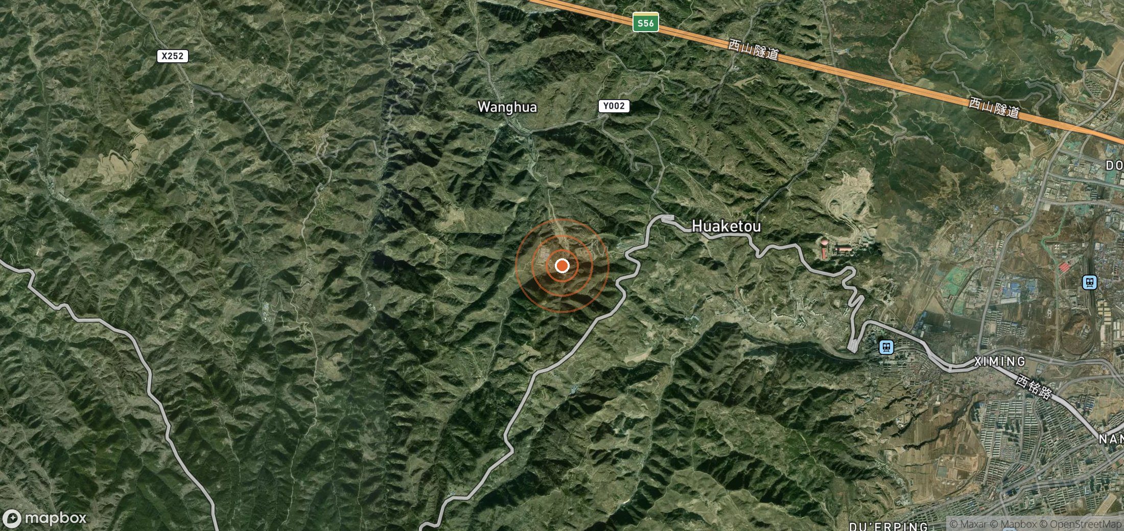 Satellite map of methane plume locations in CHN_S_377