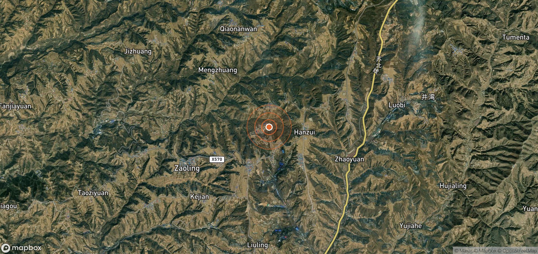 Satellite map of methane plume locations in CHN_S_381