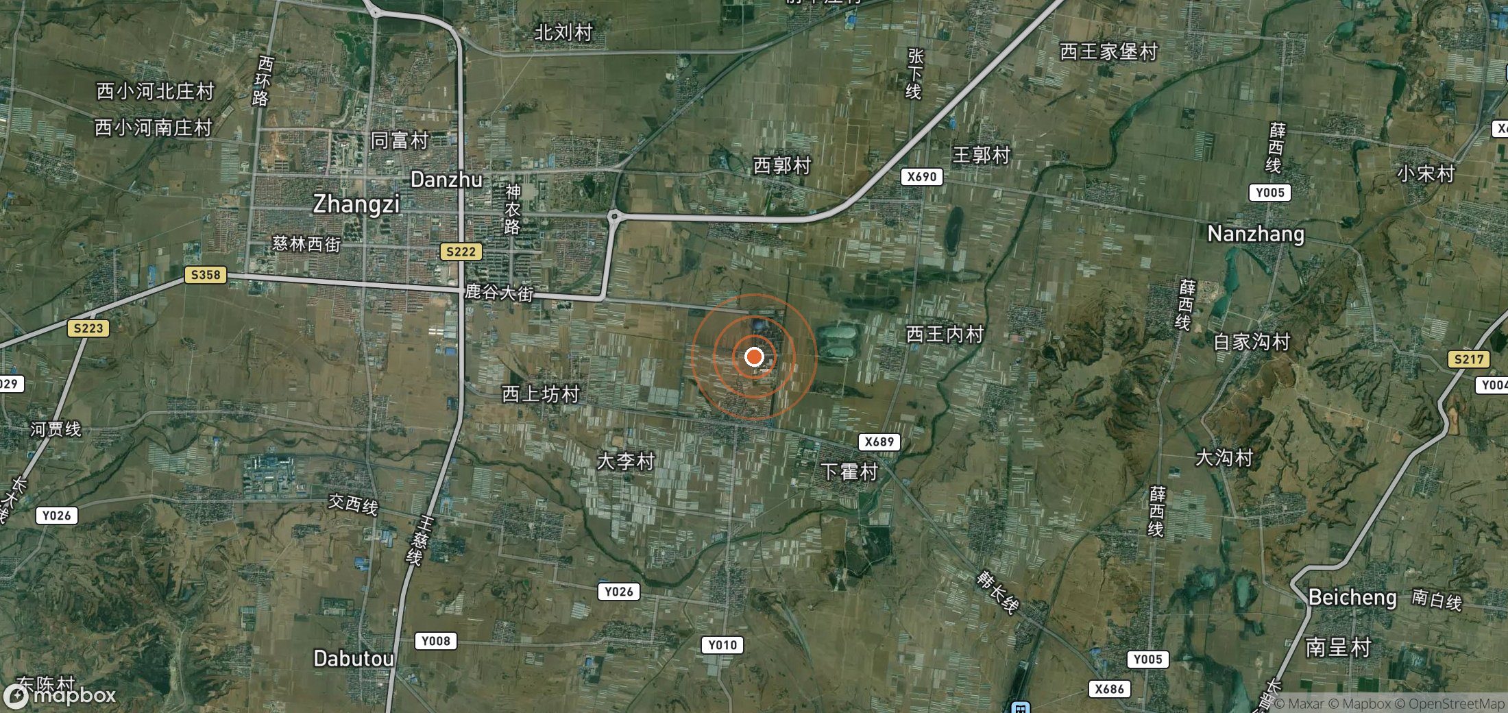 Satellite map of methane plume locations in CHN_S_385
