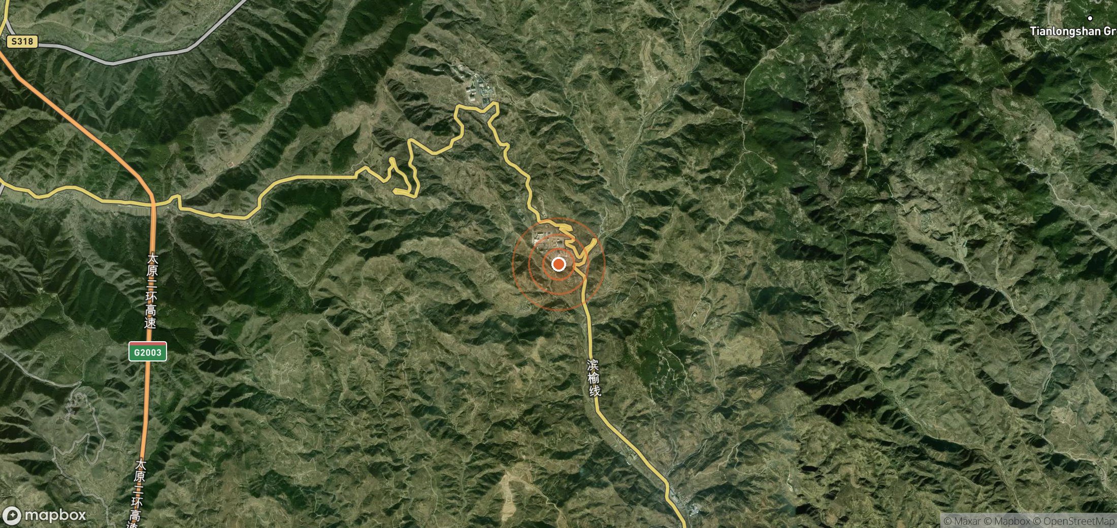 Satellite map of methane plume locations in CHN_S_394