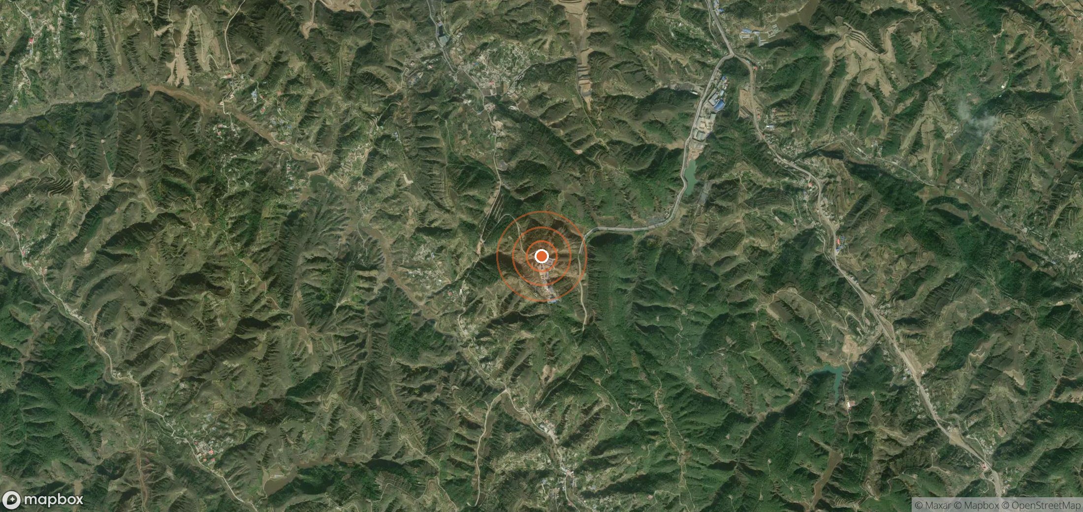 Satellite map of methane plume locations in CHN_S_398