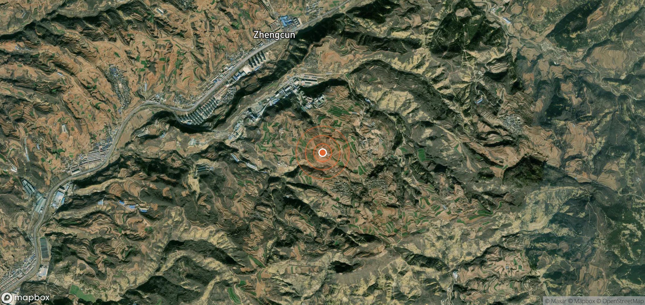 Satellite map of methane plume locations in CHN_S_408