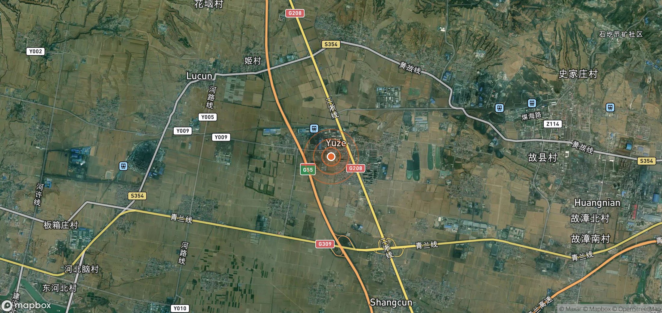 Satellite map of methane plume locations in CHN_S_417