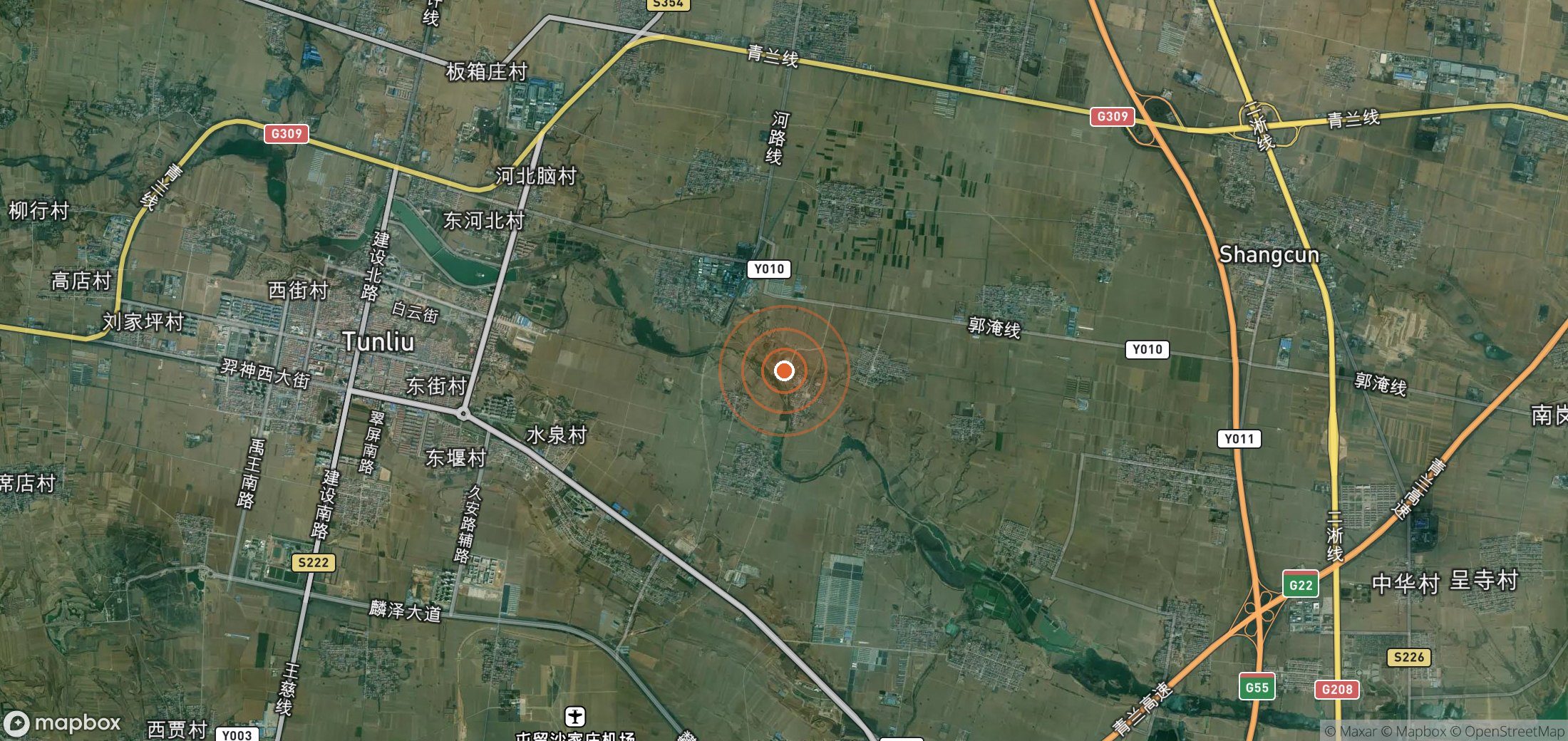 Satellite map of methane plume locations in CHN_S_418