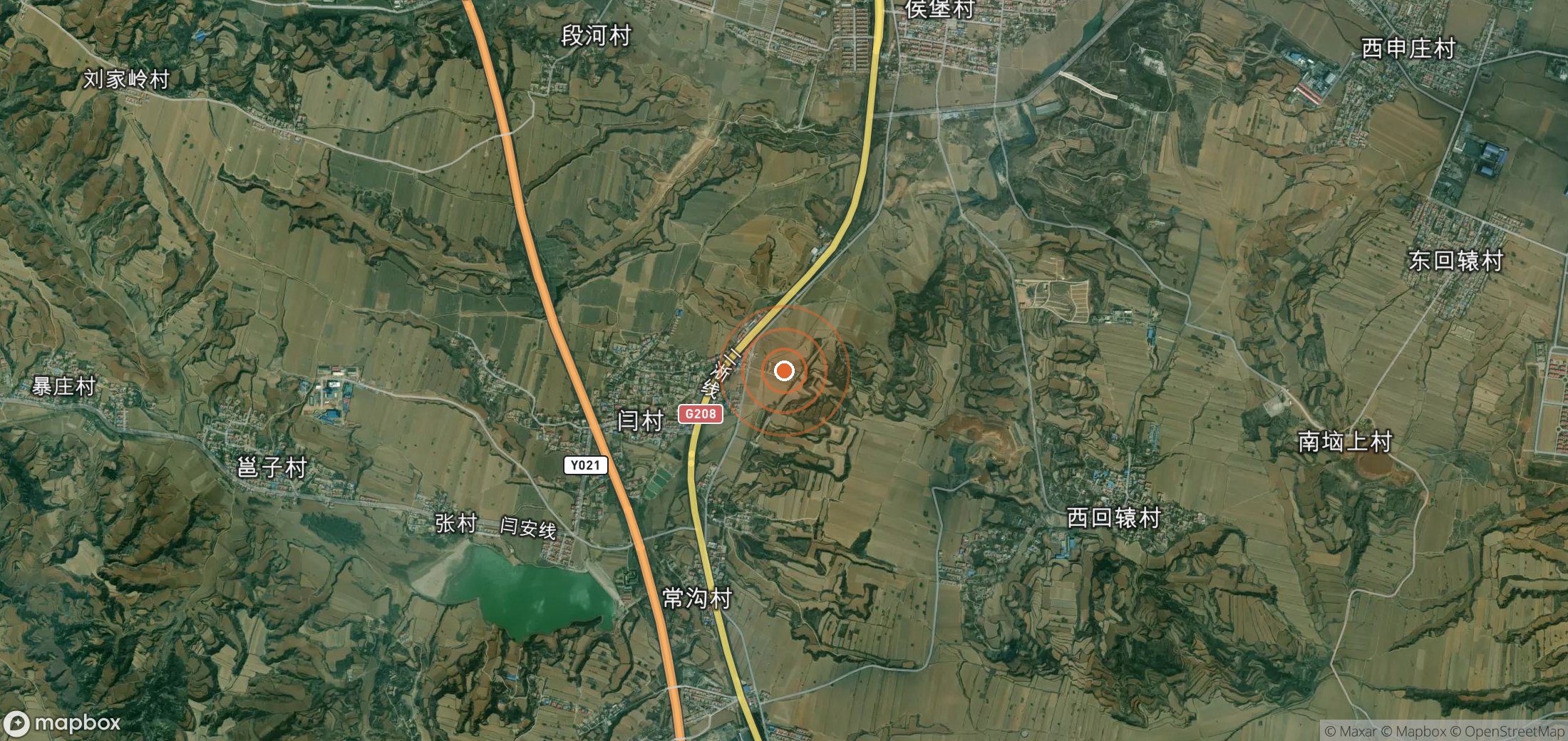 Satellite map of methane plume locations in CHN_S_420