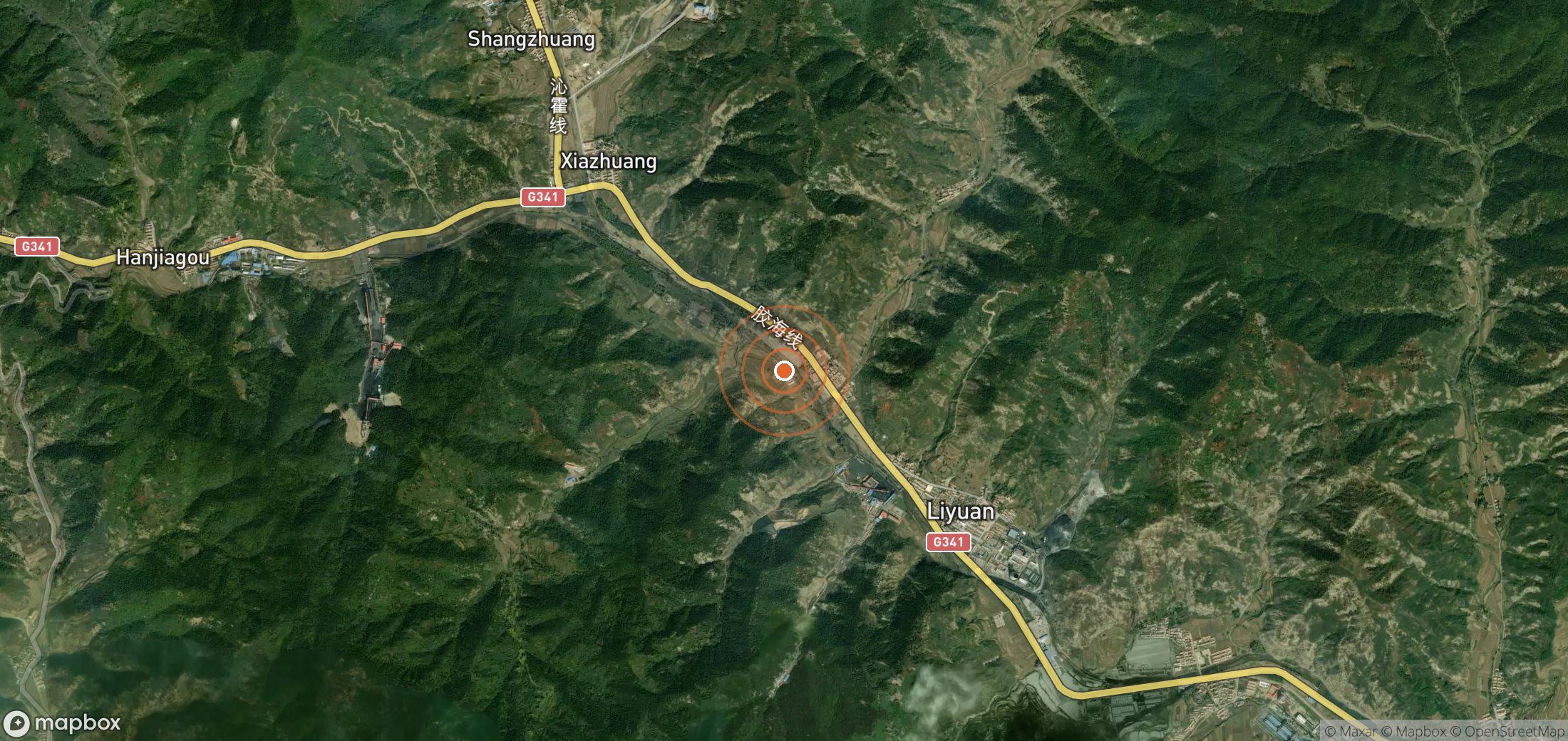 Satellite map of methane plume locations in CHN_S_425