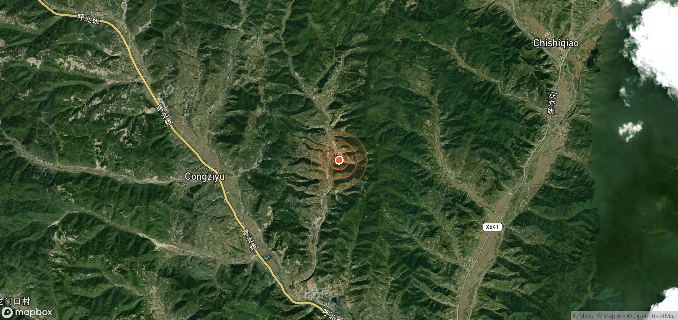 Satellite map of methane plume locations in CHN_S_428