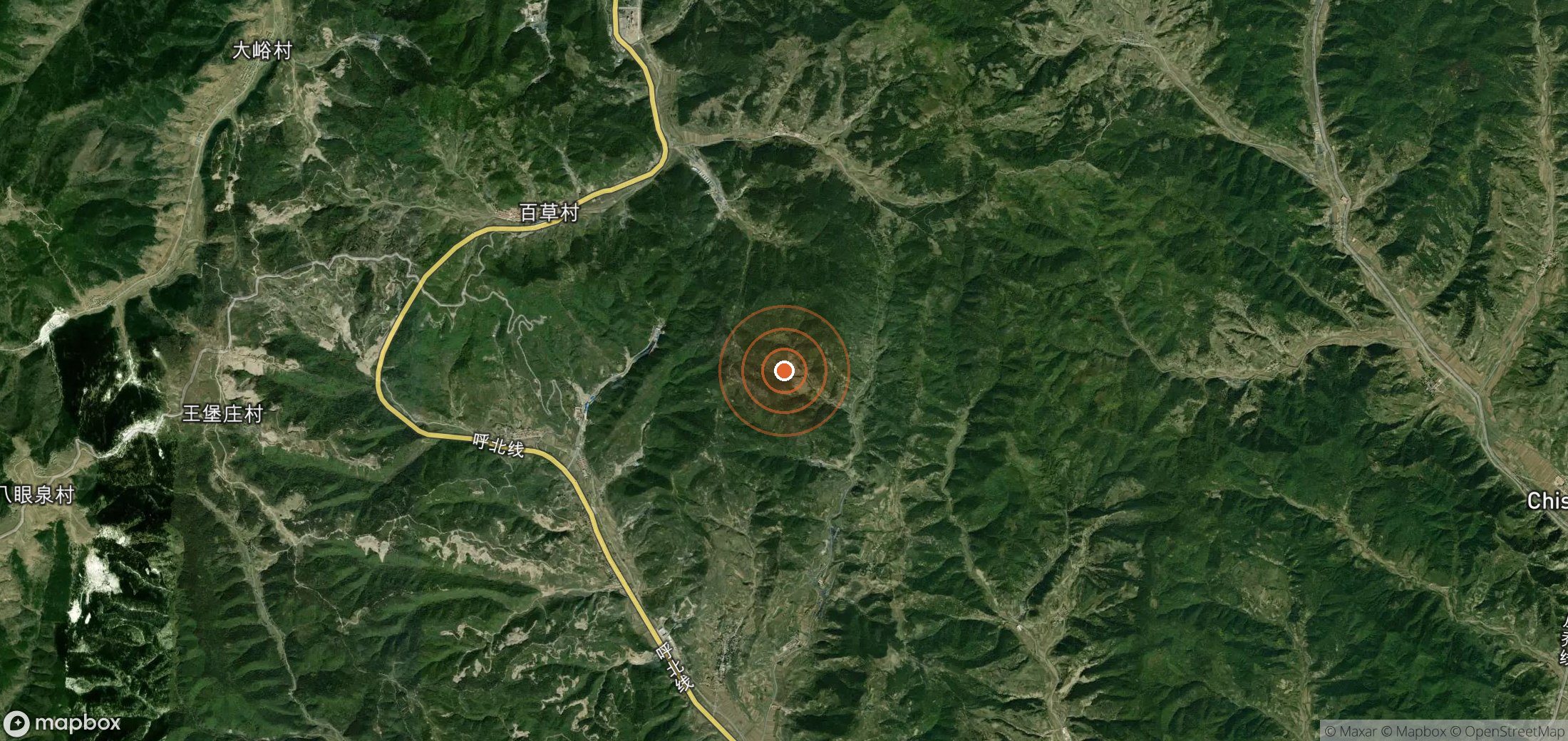 Satellite map of methane plume locations in CHN_S_429