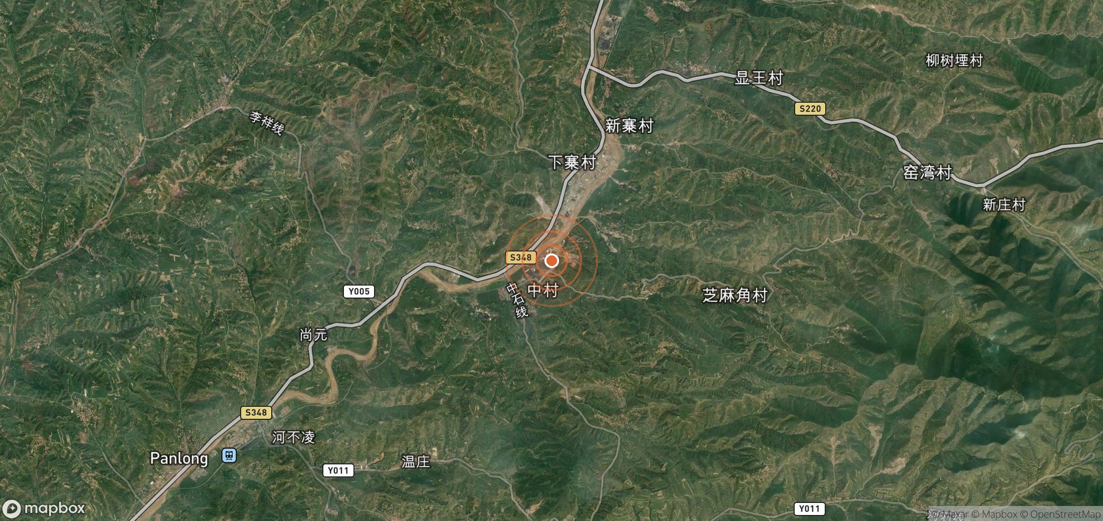 Satellite map of methane plume locations in CHN_S_436